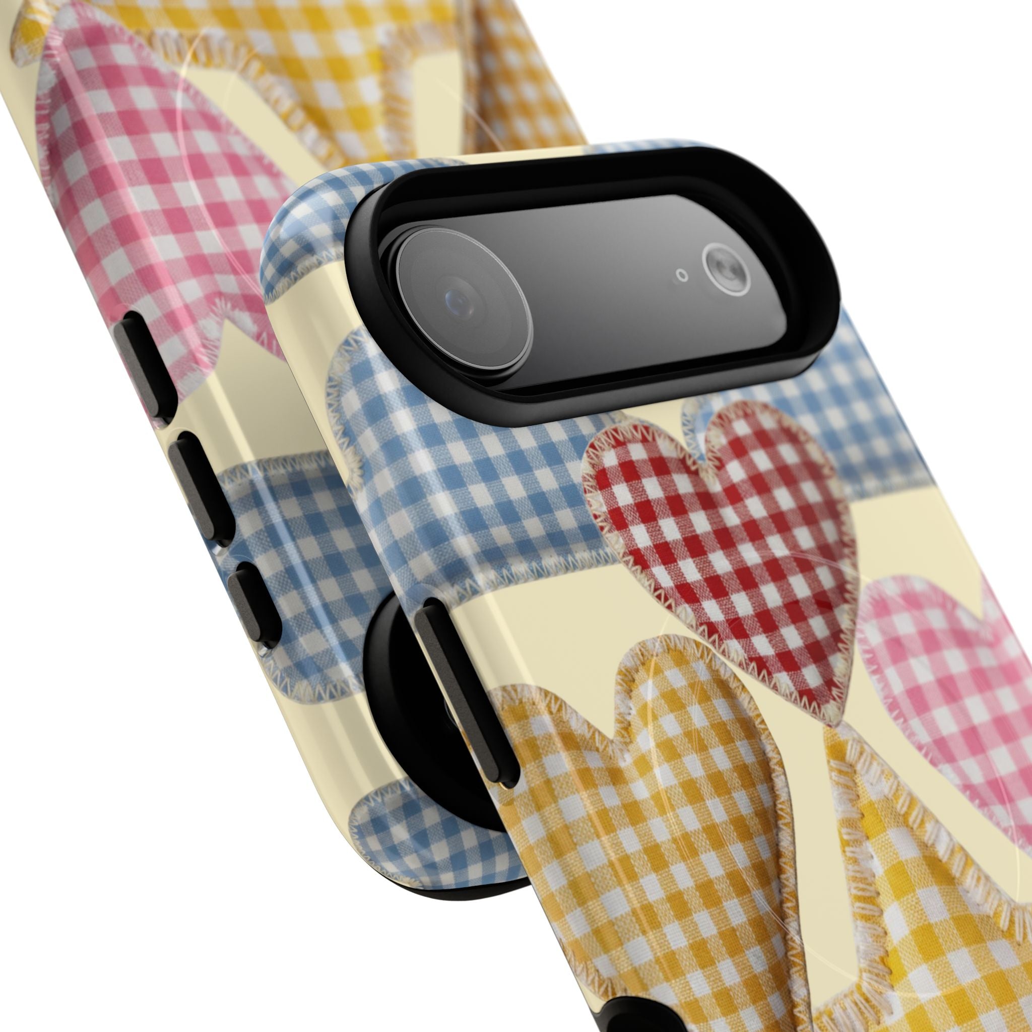 Gingham Heart Pattern Phone Case | Tough Magnetic Case