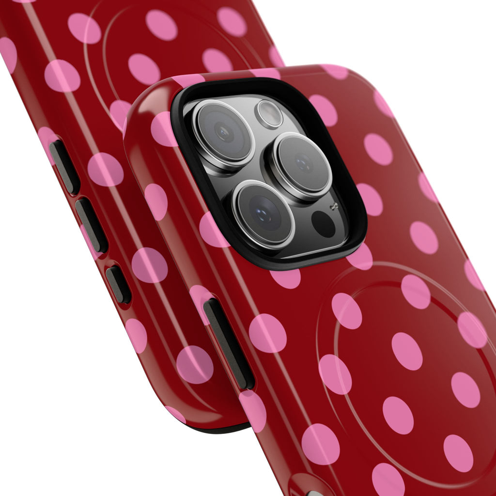 Pink Polka Dot Tough Magnetic Case | Phone Case