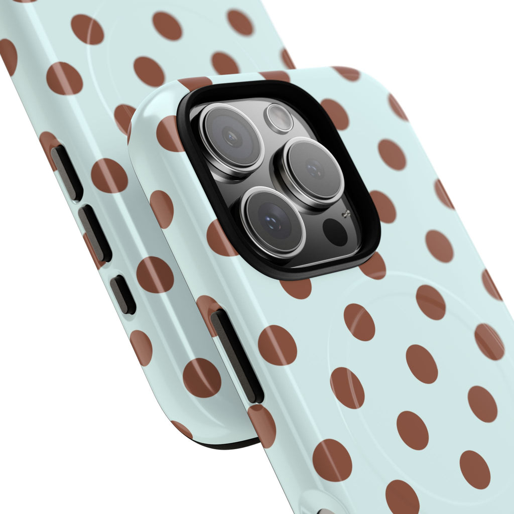 Brown Polka Dot on Mint Phone Case | Tough Magnetic Case
