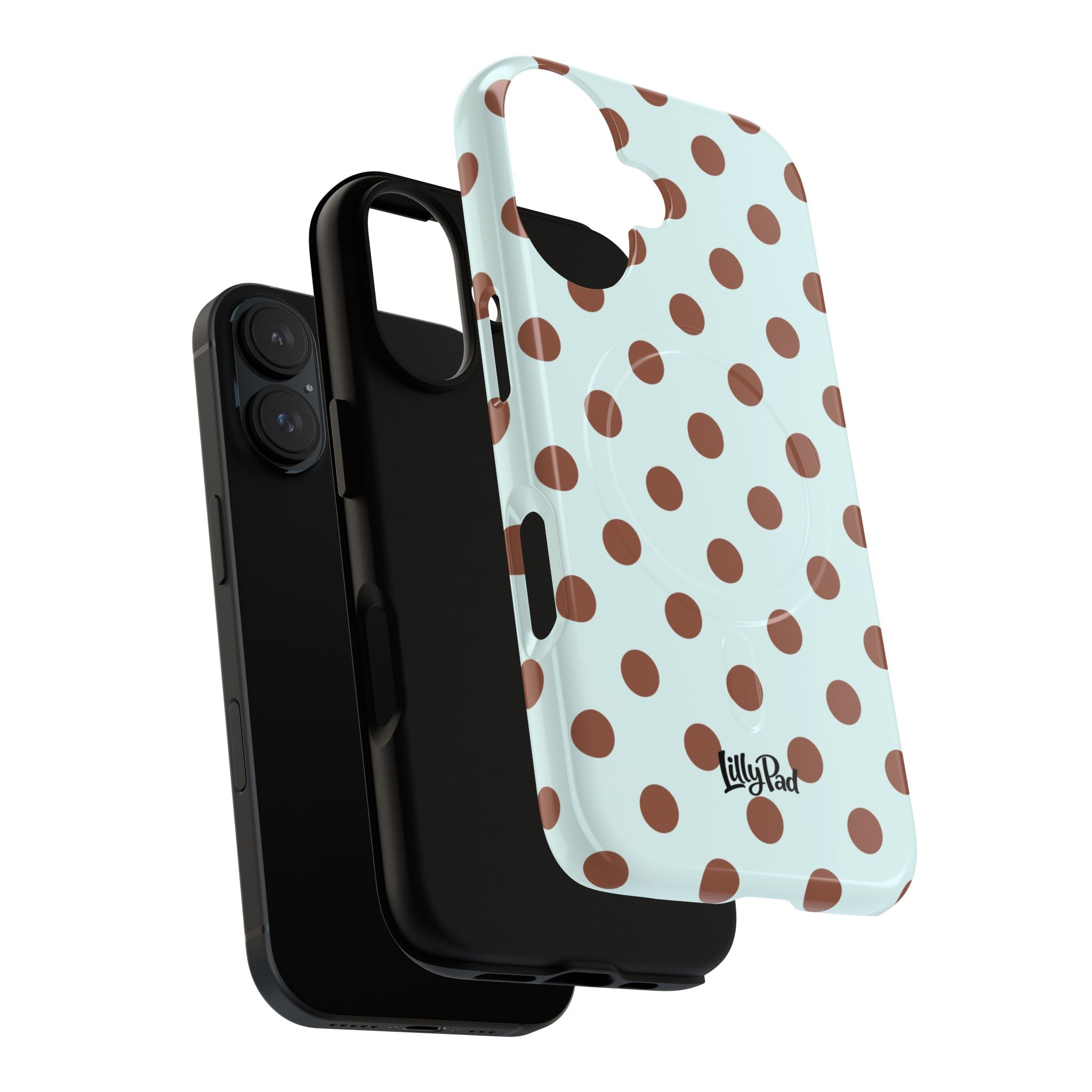 Brown Polka Dot on Mint Phone Case | Tough Magnetic Case