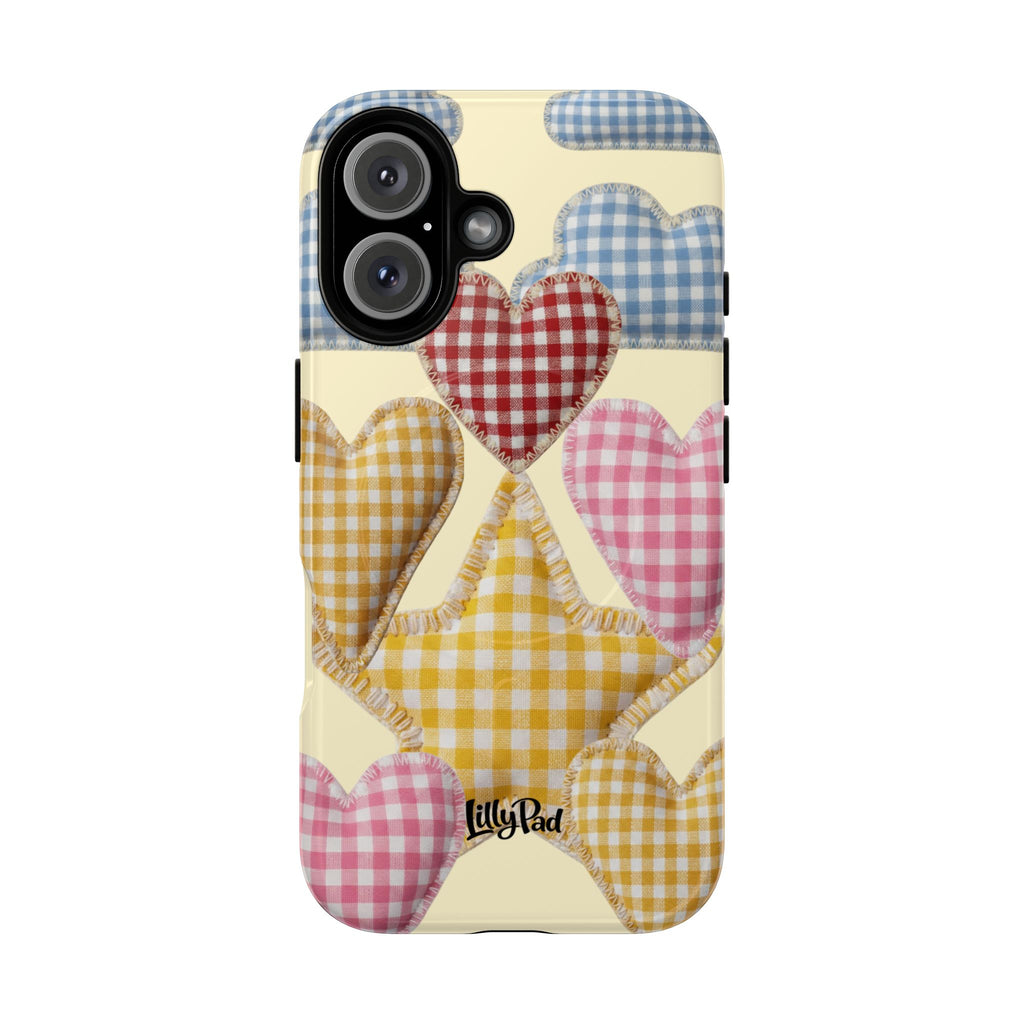 Gingham Heart Pattern Phone Case | Tough Magnetic Case