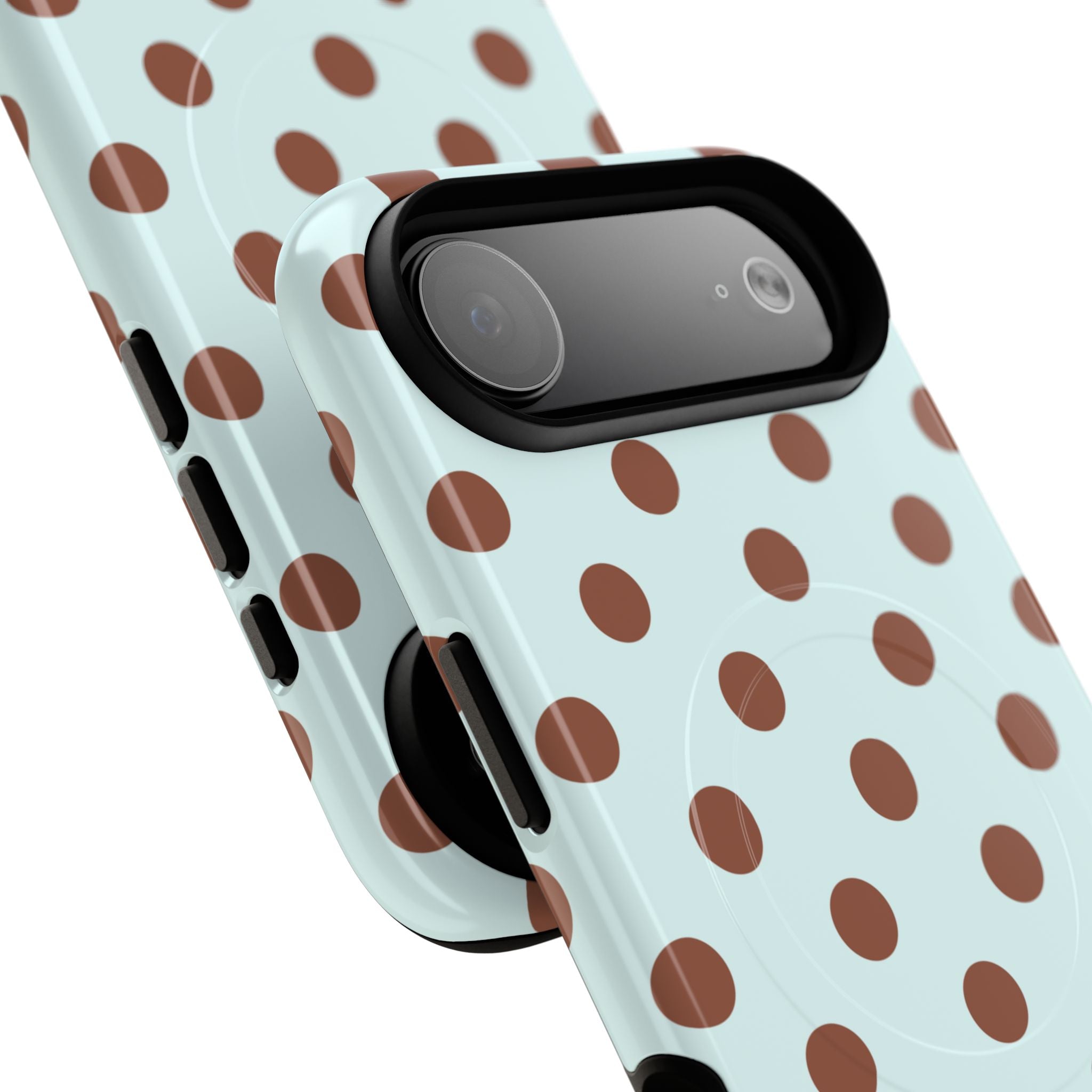 Brown Polka Dot on Mint Phone Case | Tough Magnetic Case
