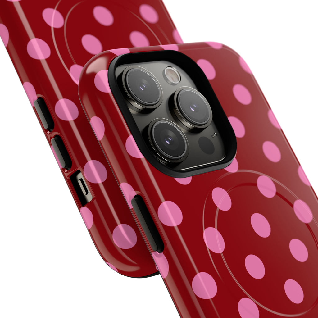 Pink Polka Dot Tough Magnetic Case | Phone Case