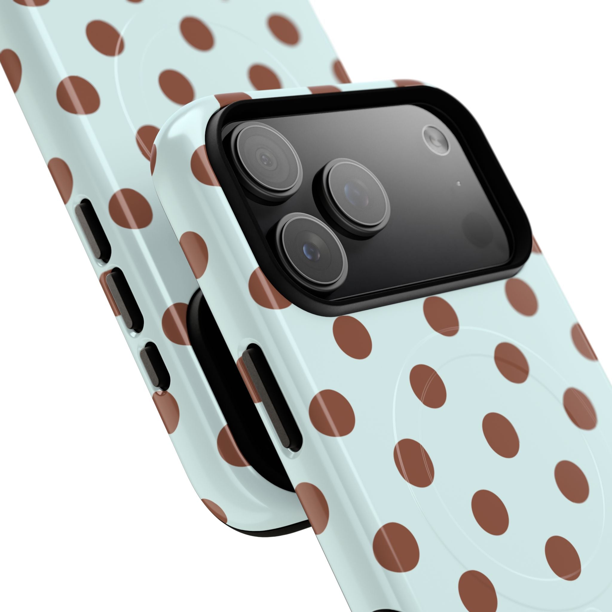 Brown Polka Dot on Mint Phone Case | Tough Magnetic Case