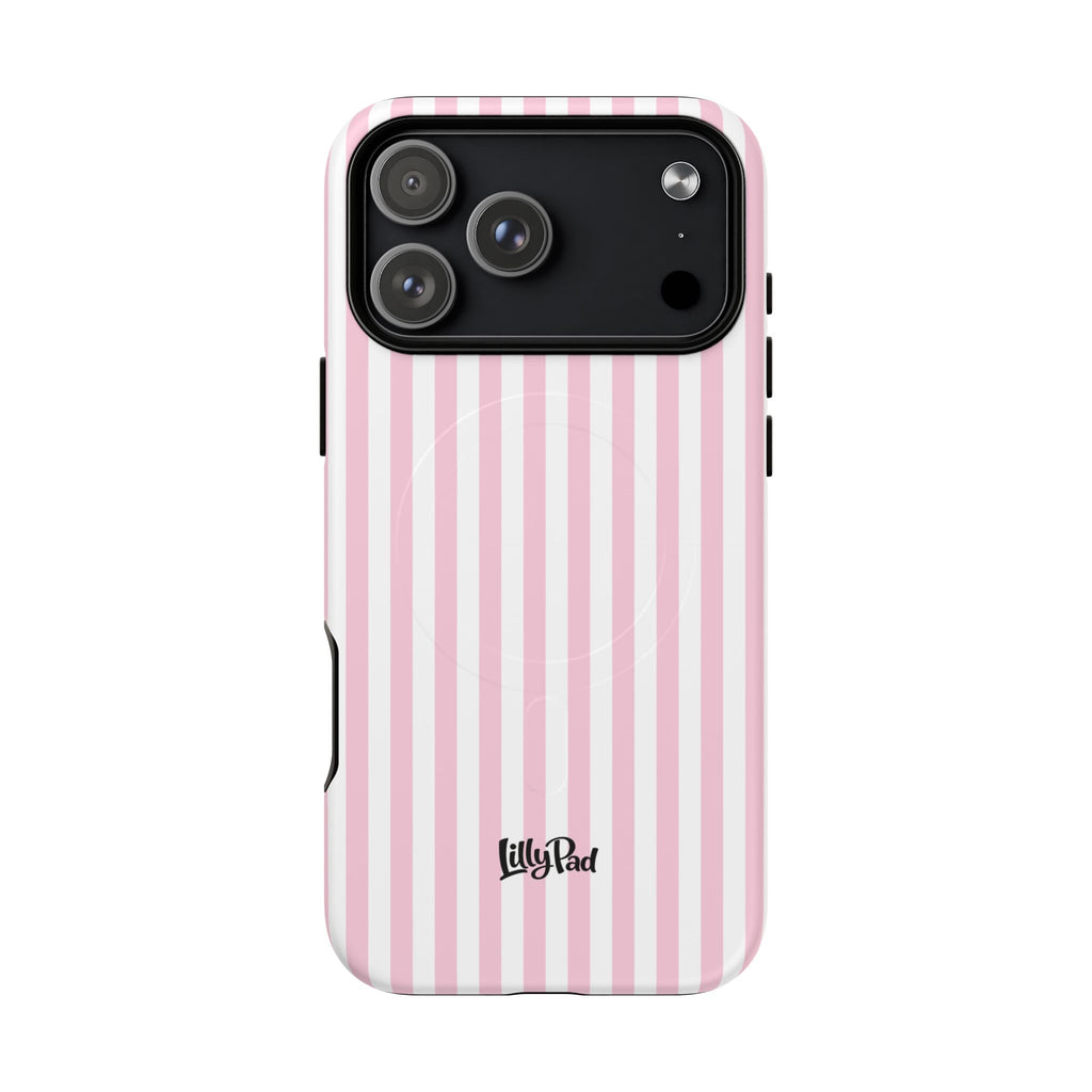 Pink Vertical Stripe phone case | Tough Magnetic Case