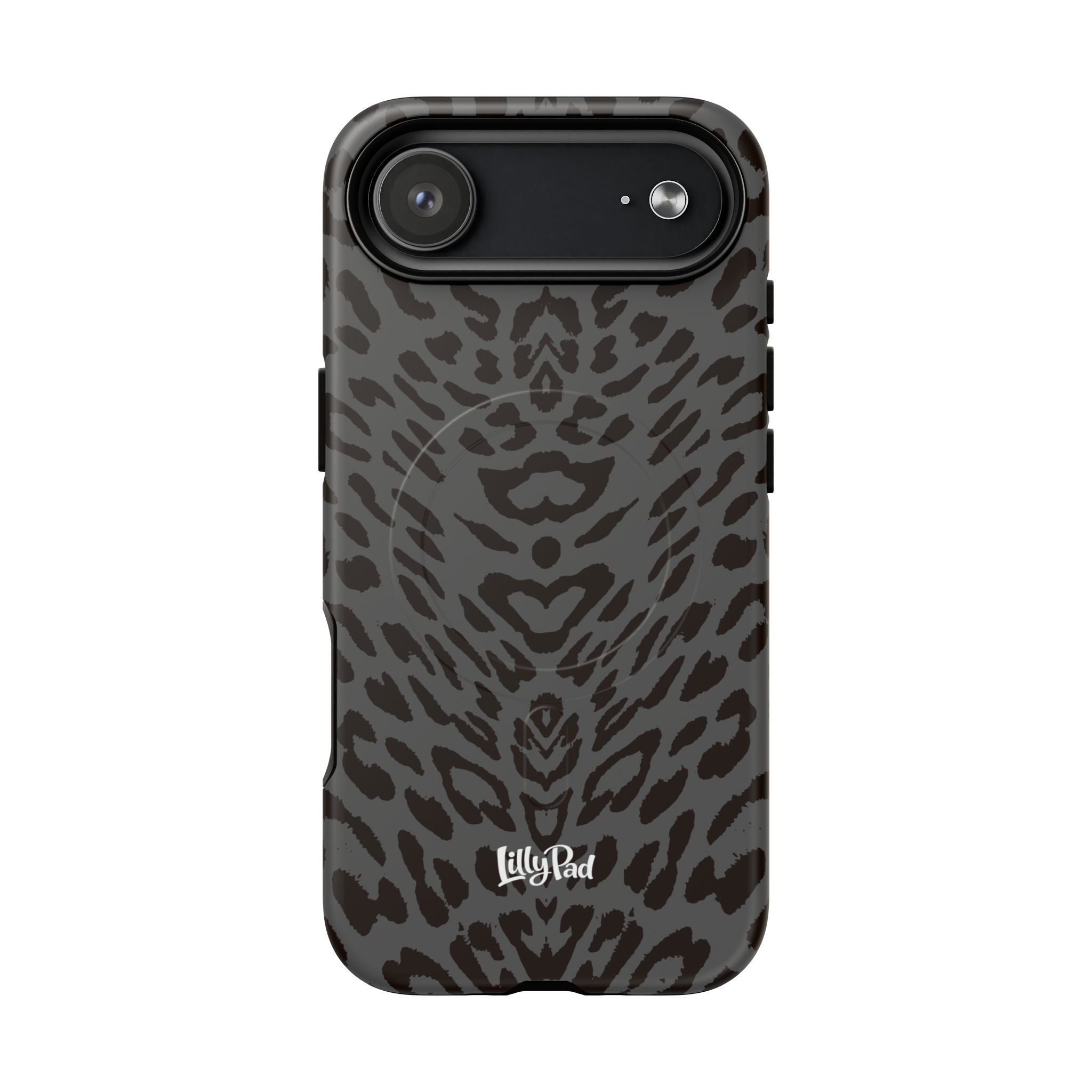 Leopard Print Magnetic Phone Case | Tough Magnetic Case, Black Animal Pattern