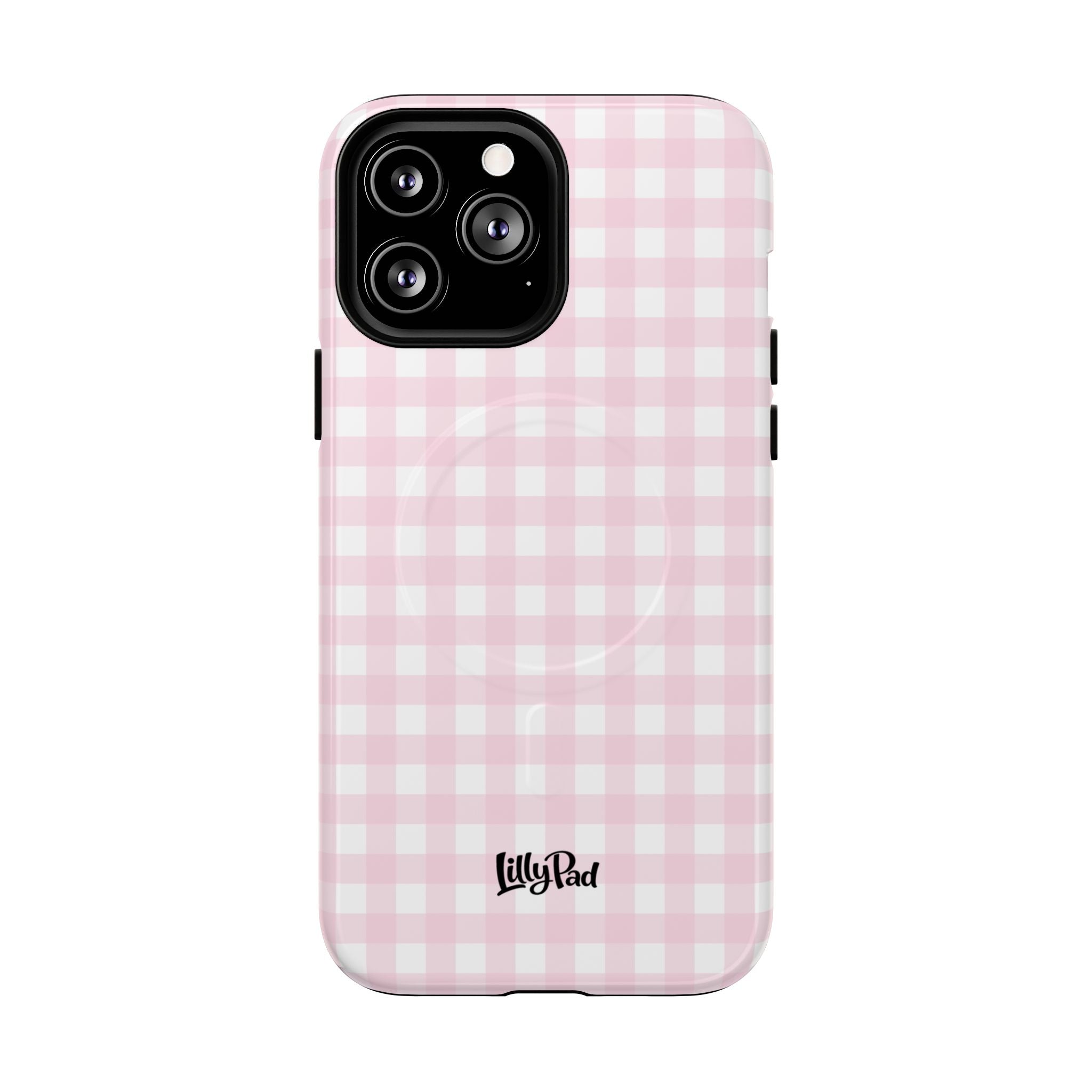 Pink Gingham Plaid Phone Case | Tough Magnetic Case