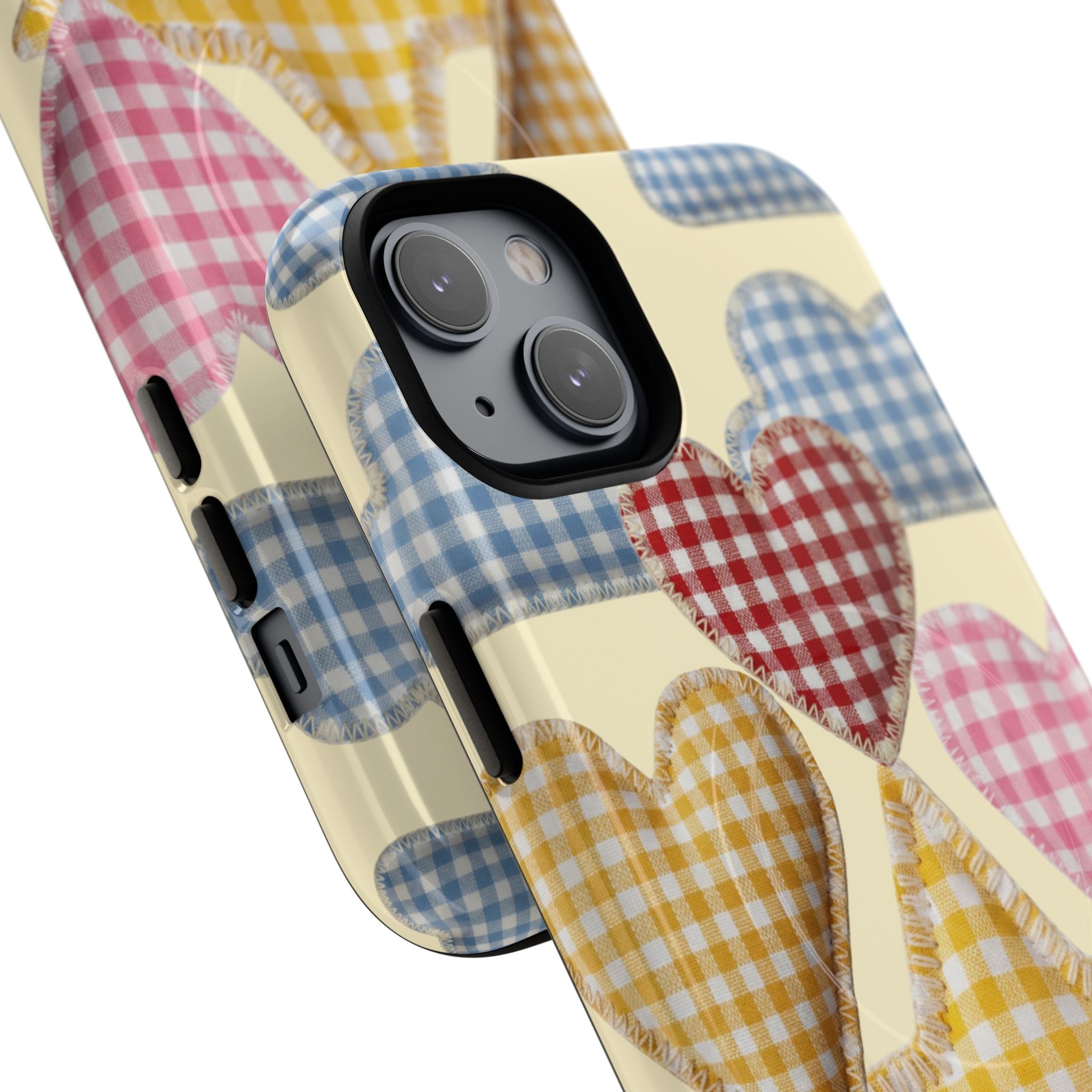 Gingham Heart Pattern Phone Case | Tough Magnetic Case