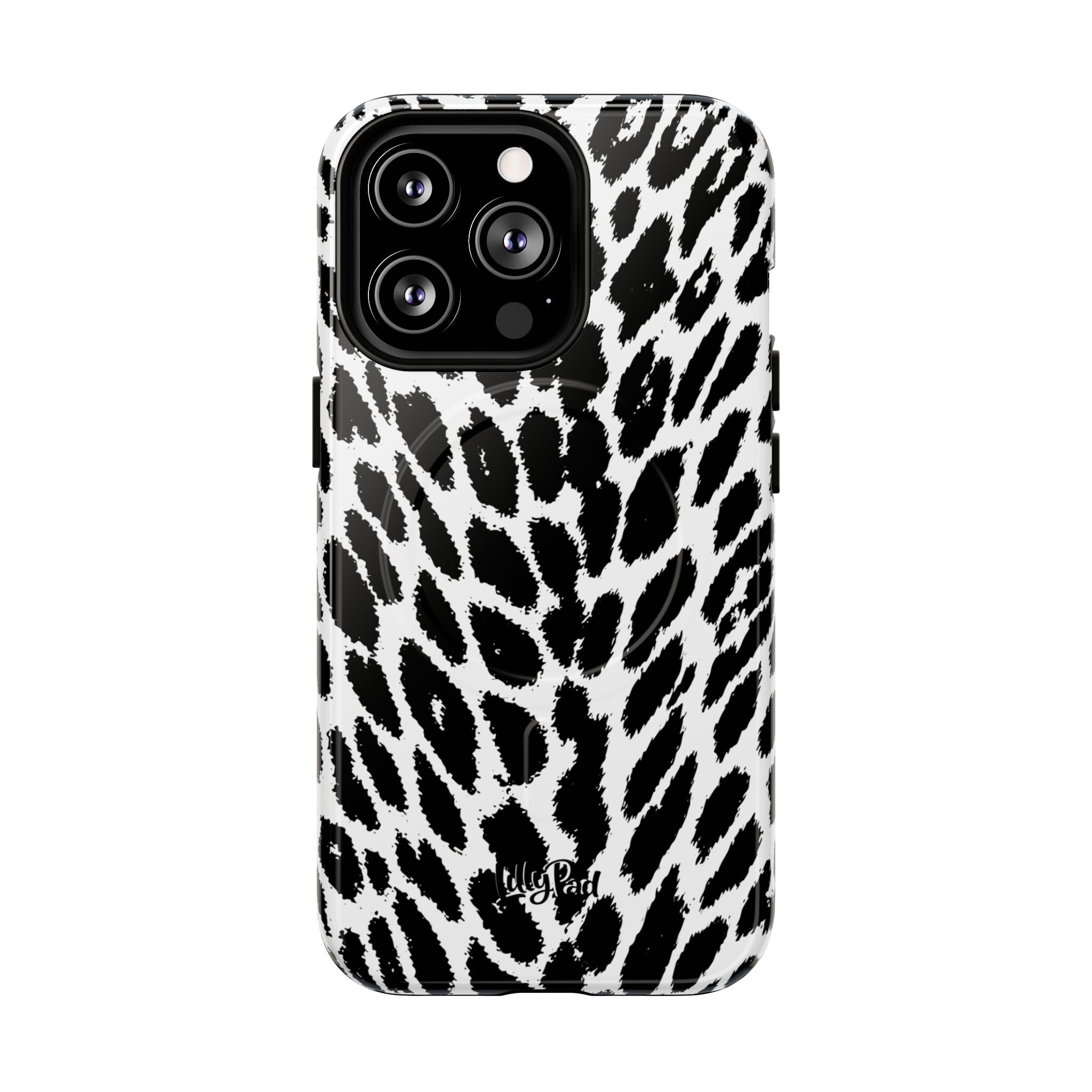 Black White Leopard Print Phone Case | Tough Magnetic Case