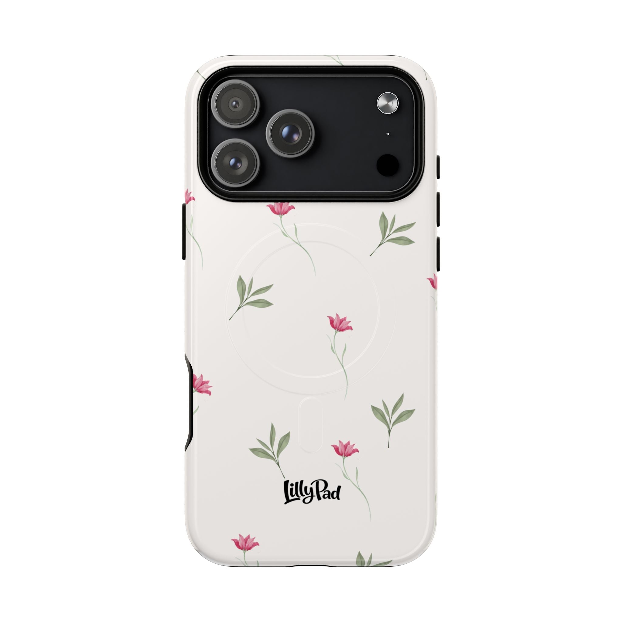 Minimal Pink Wildflowers Phone Case | Magnetic Case