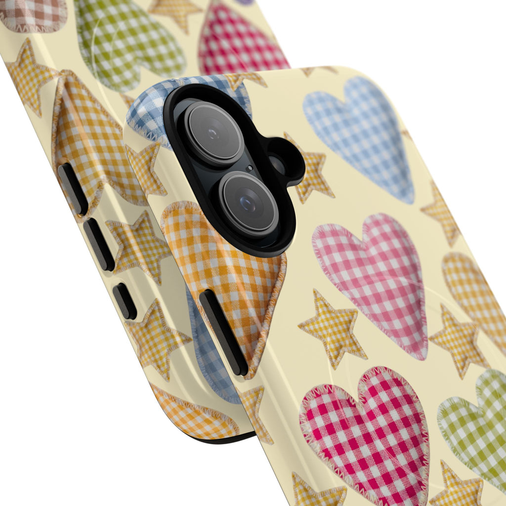 Gingham Heart Pattern Phone Case | Tough Magnetic Case
