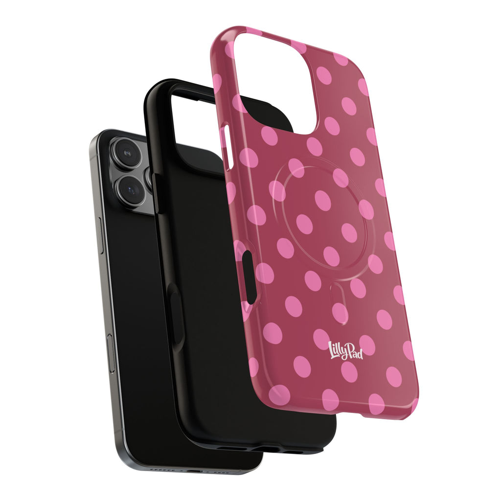 Pink Polka Dot Magnetic Phone Case | Tough Case