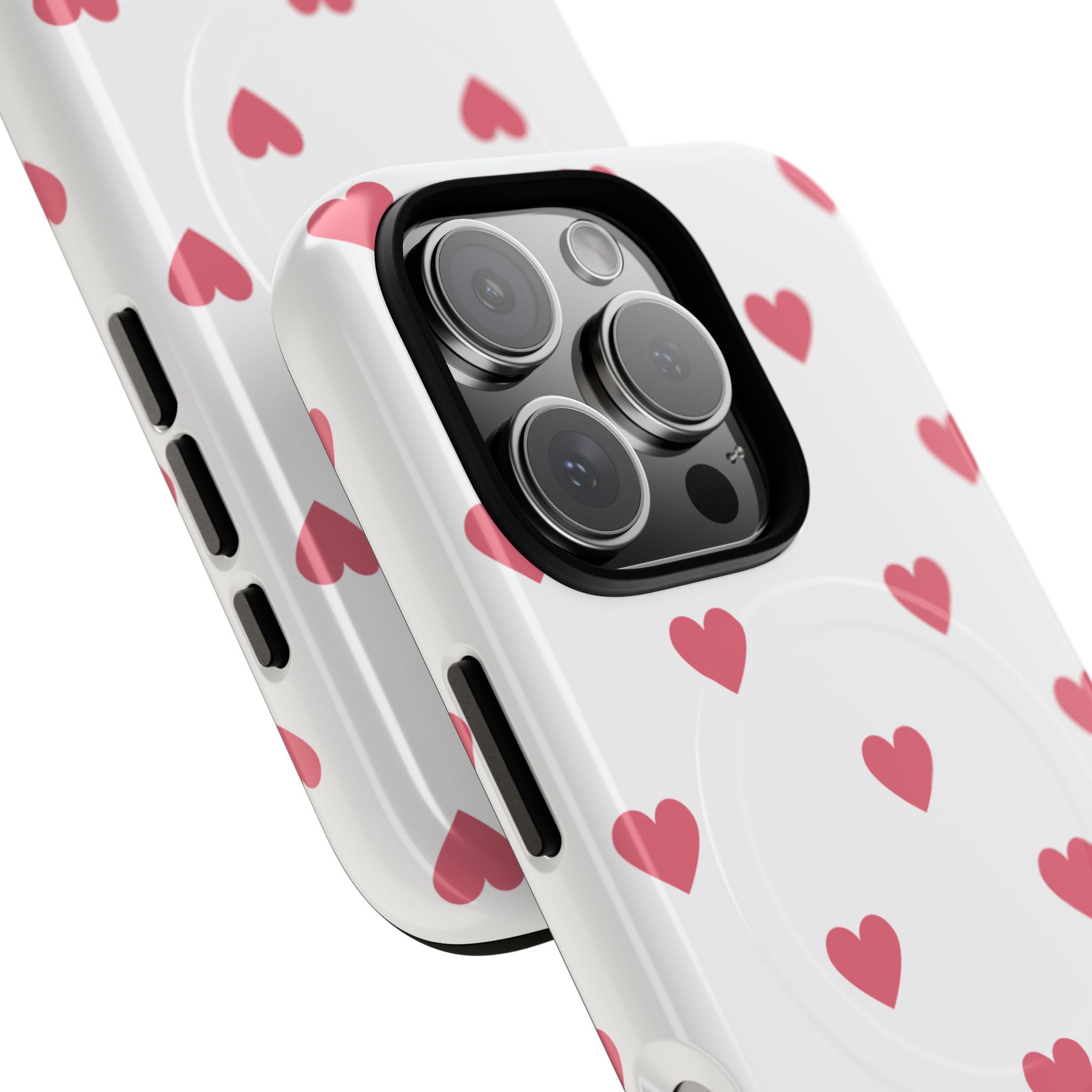 Pink Heart Pattern Phone Case | Magnetic Tough Case
