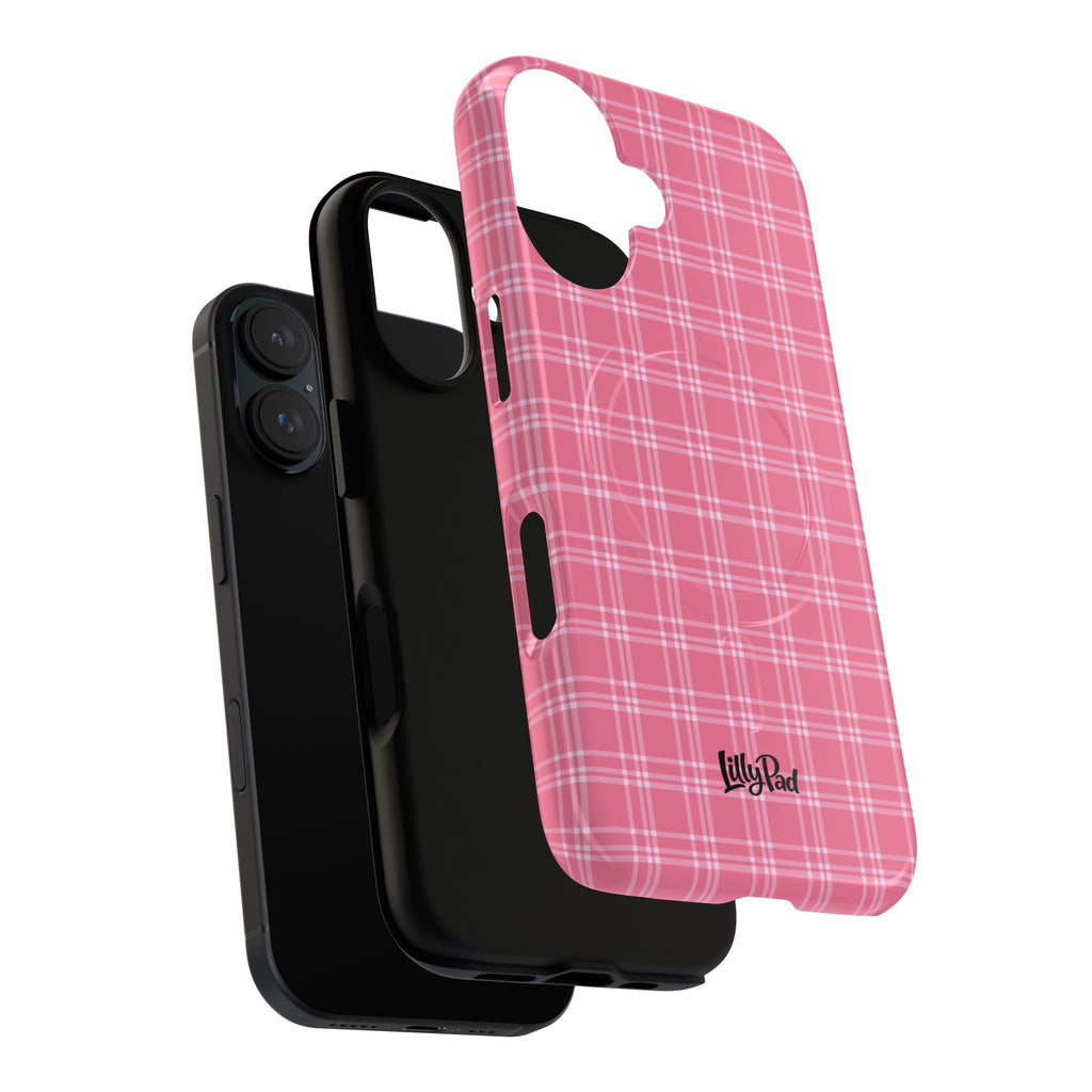 Pink Plaid Phone Case | Tough Magnetic Case