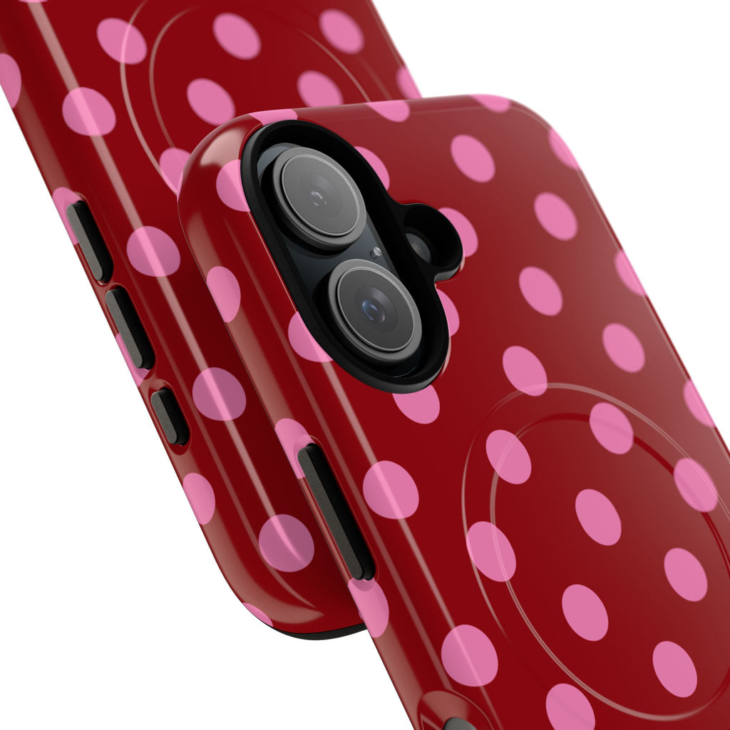 Pink Polka Dot Tough Magnetic Case | Phone Case