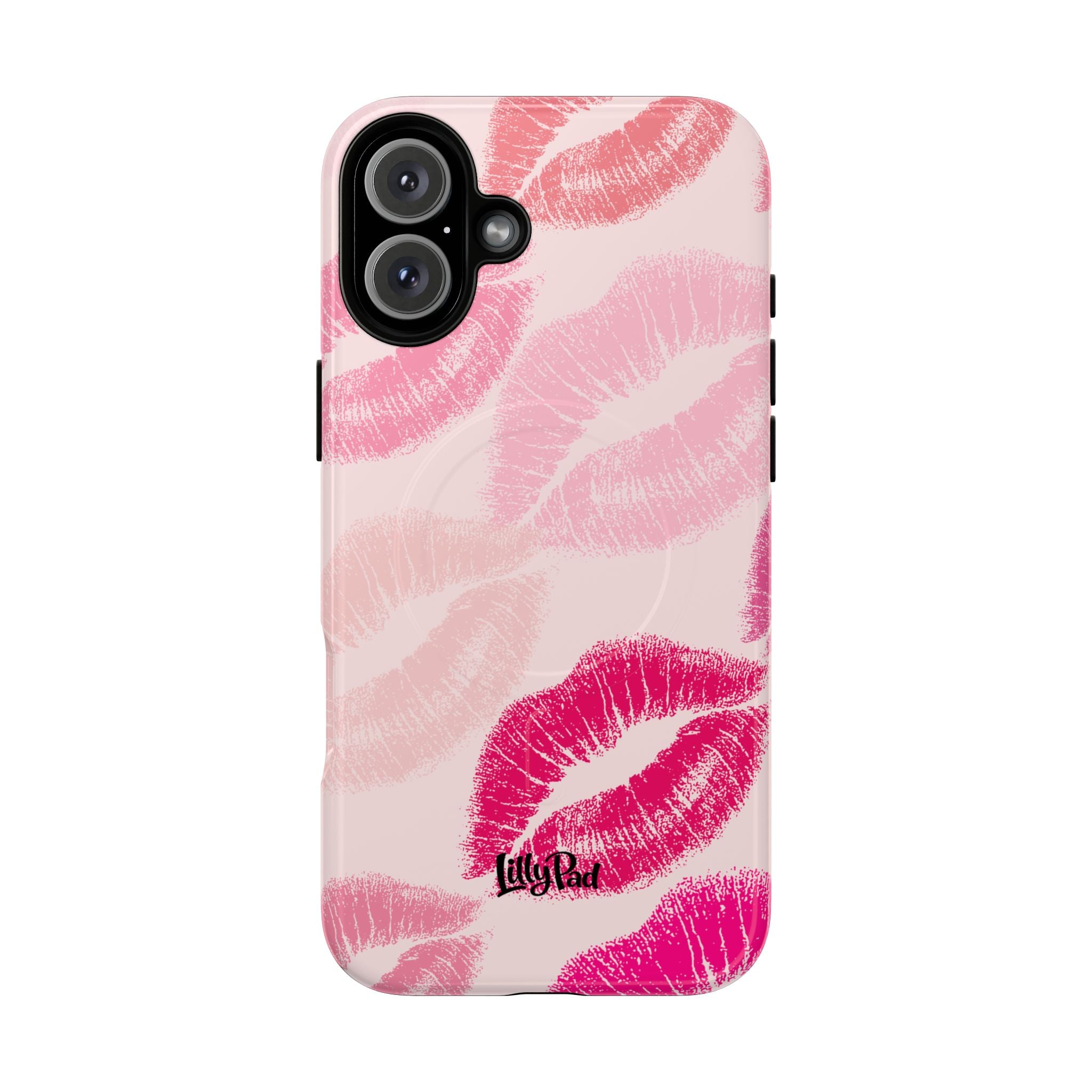 Pink Kiss Lip Print Phone Case | Tough Magnetic Case
