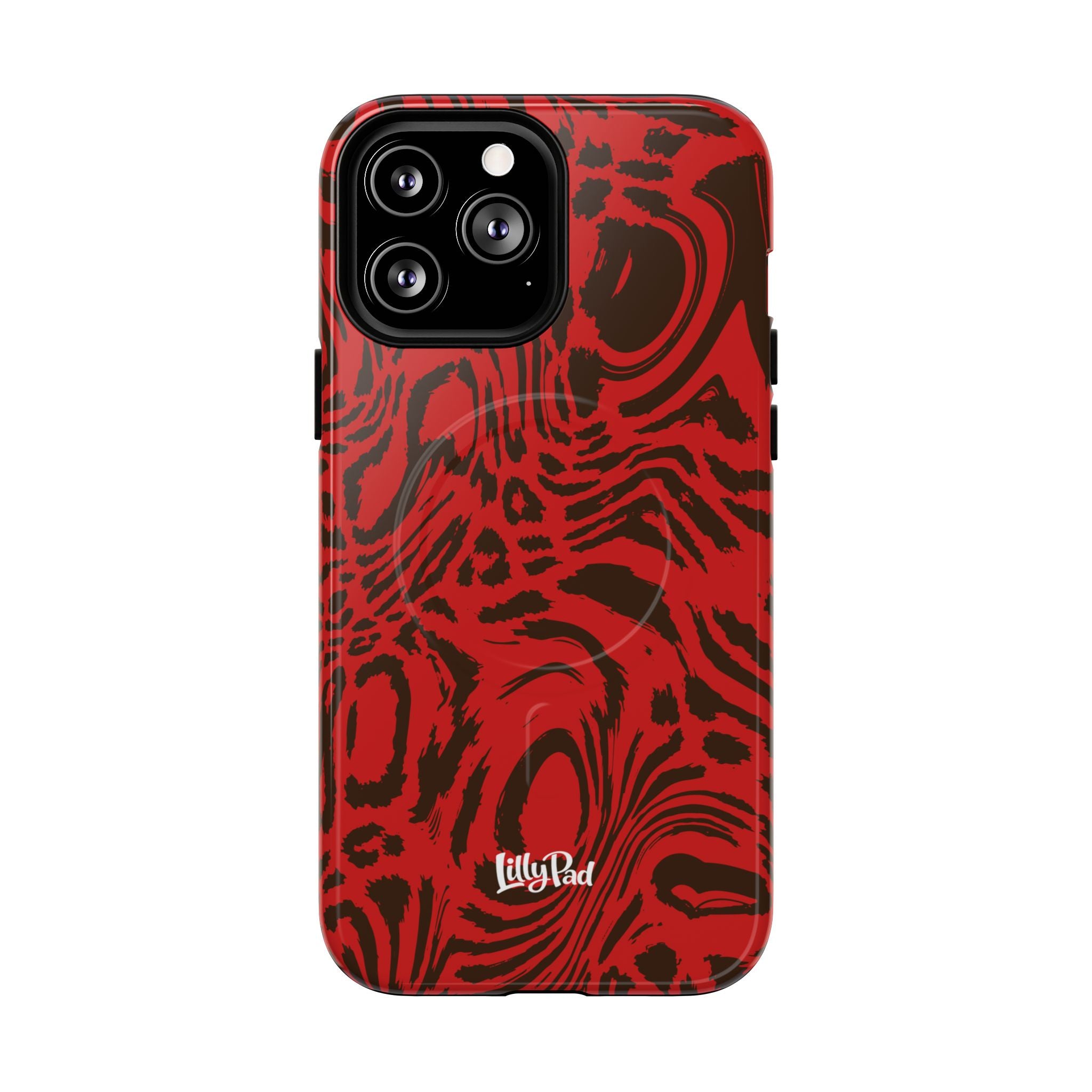 Red Black Swirl Pattern Phone Case | Tough Magnetic Case