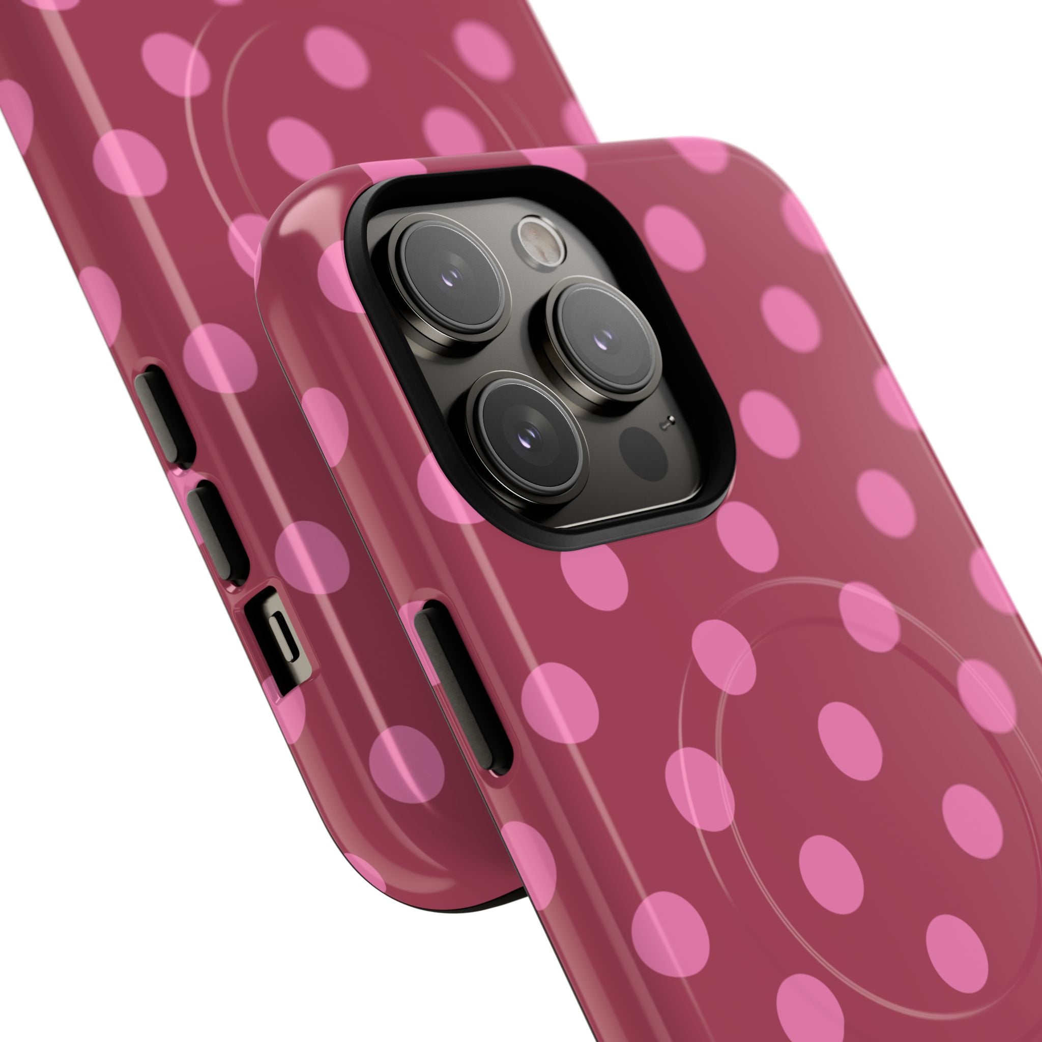 Pink Polka Dot Magnetic Phone Case | Tough Case