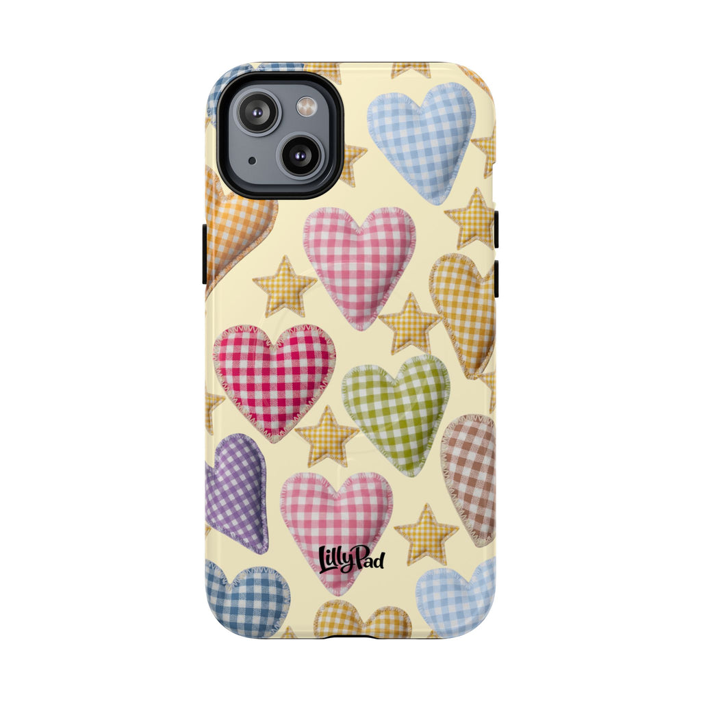 Gingham Heart Pattern Phone Case | Tough Magnetic Case