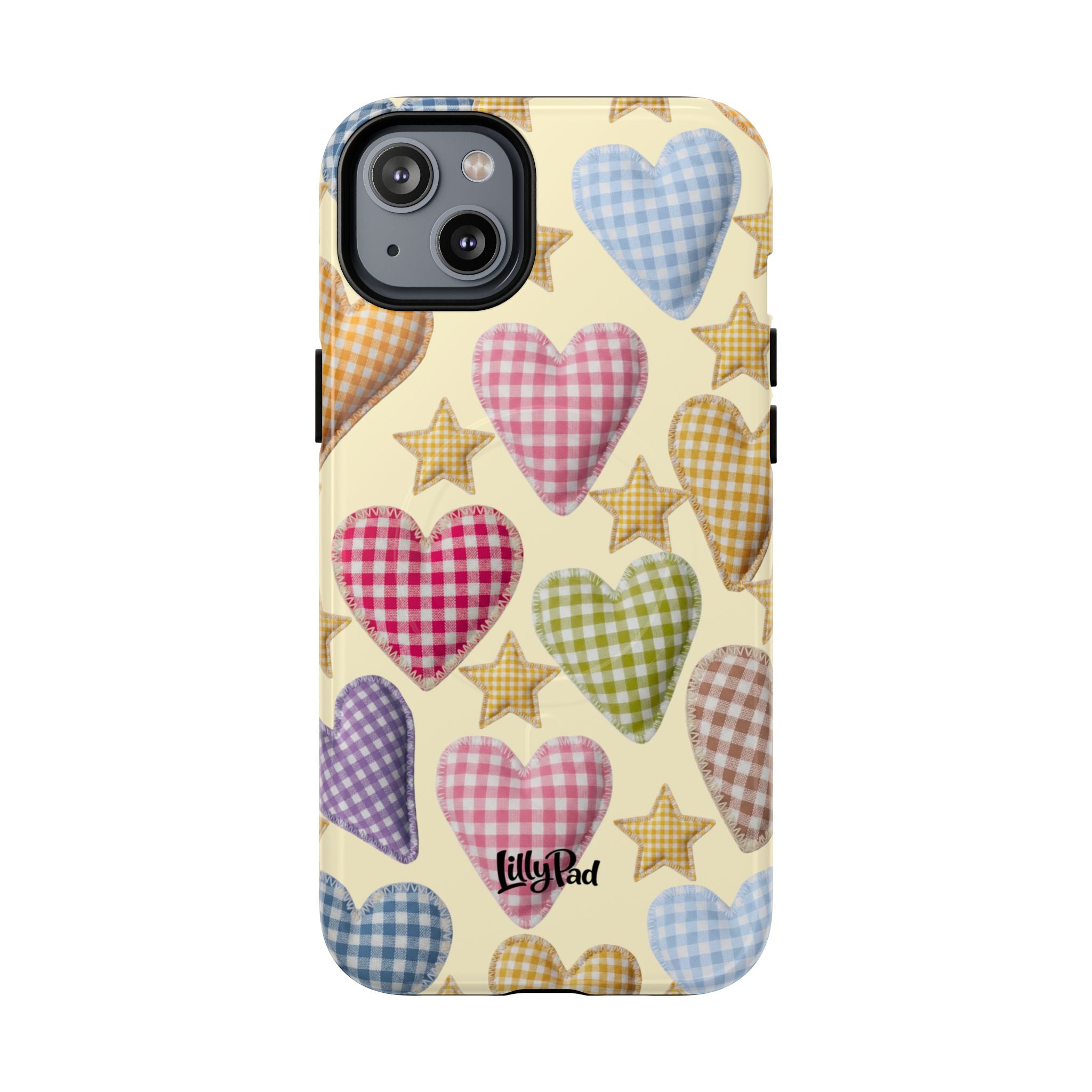 Gingham Heart Pattern Phone Case | Tough Magnetic Case