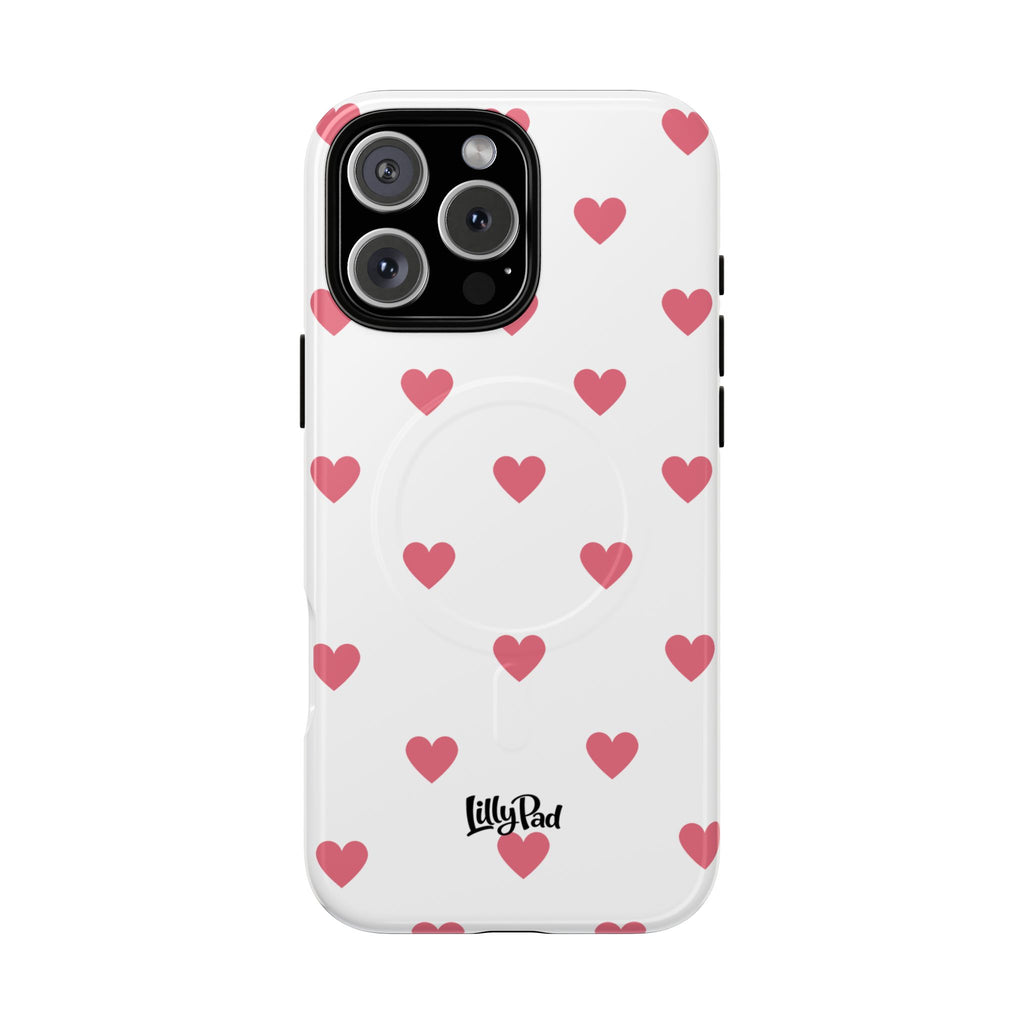 Pink Heart Pattern Phone Case | Magnetic Tough Case