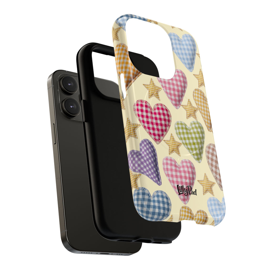 Gingham Heart Pattern Phone Case | Tough Magnetic Case