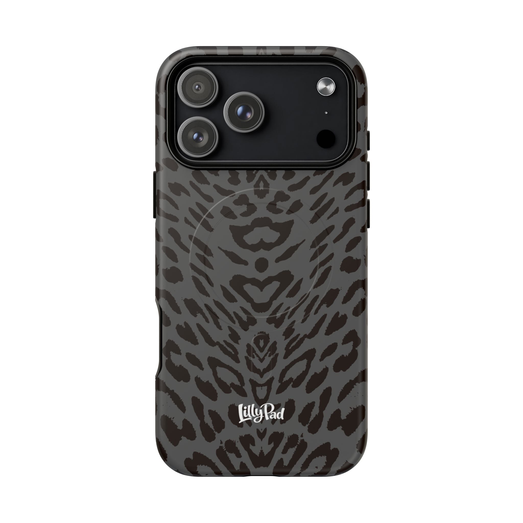 Leopard Print Magnetic Phone Case | Tough Magnetic Case, Black Animal Pattern
