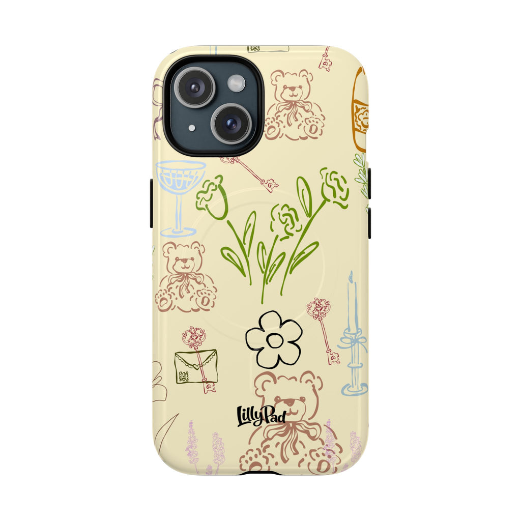 Flower Doodle Pattern Phone Case | Tough Magnetic Case