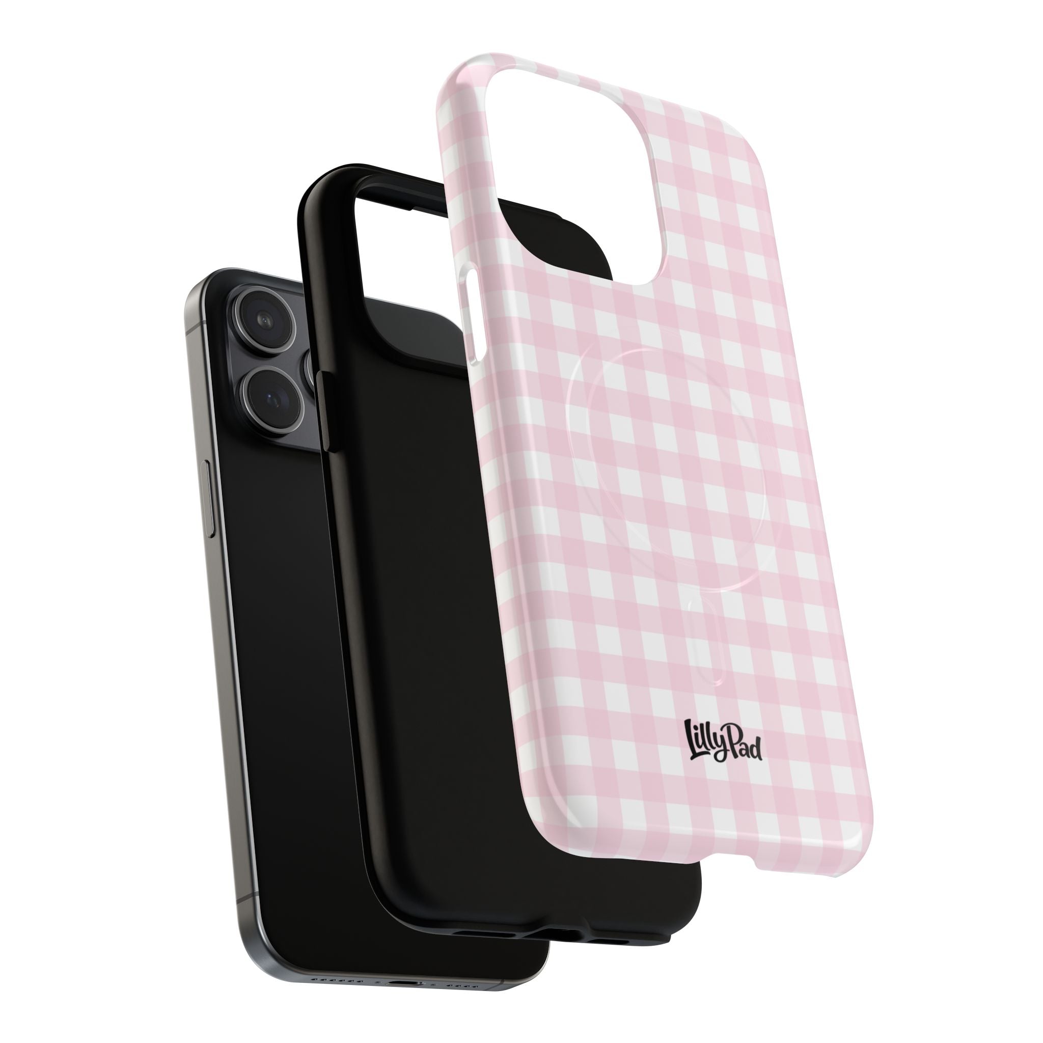 Pink Gingham Plaid Phone Case | Tough Magnetic Case