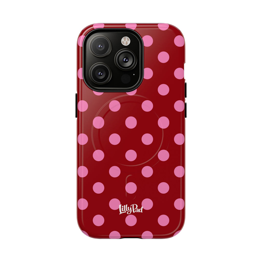 Pink Polka Dot Tough Magnetic Case | Phone Case