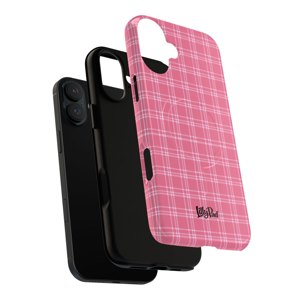 Pink Plaid Phone Case | Tough Magnetic Case