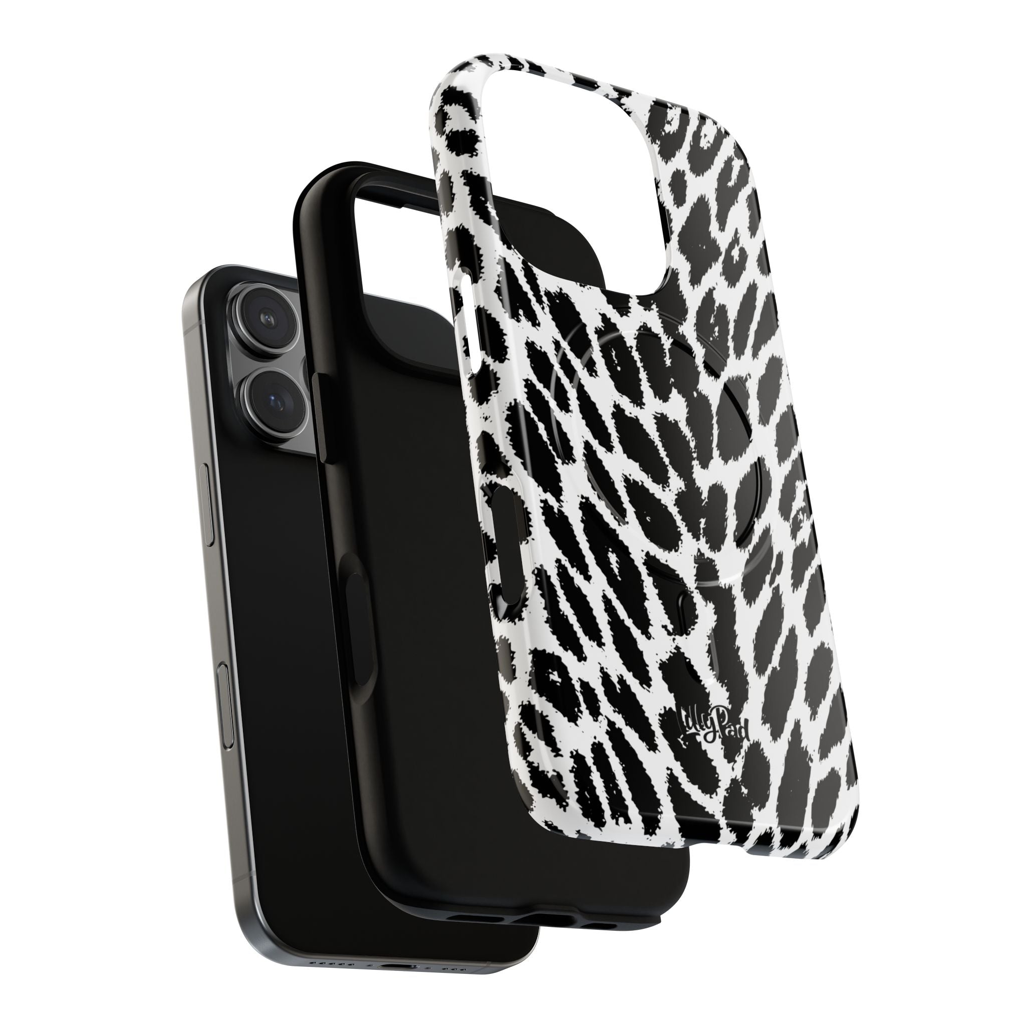 Black White Leopard Print Phone Case | Tough Magnetic Case