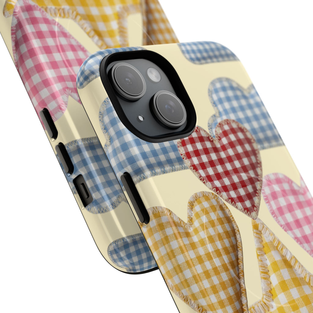Gingham Heart Pattern Phone Case | Tough Magnetic Case