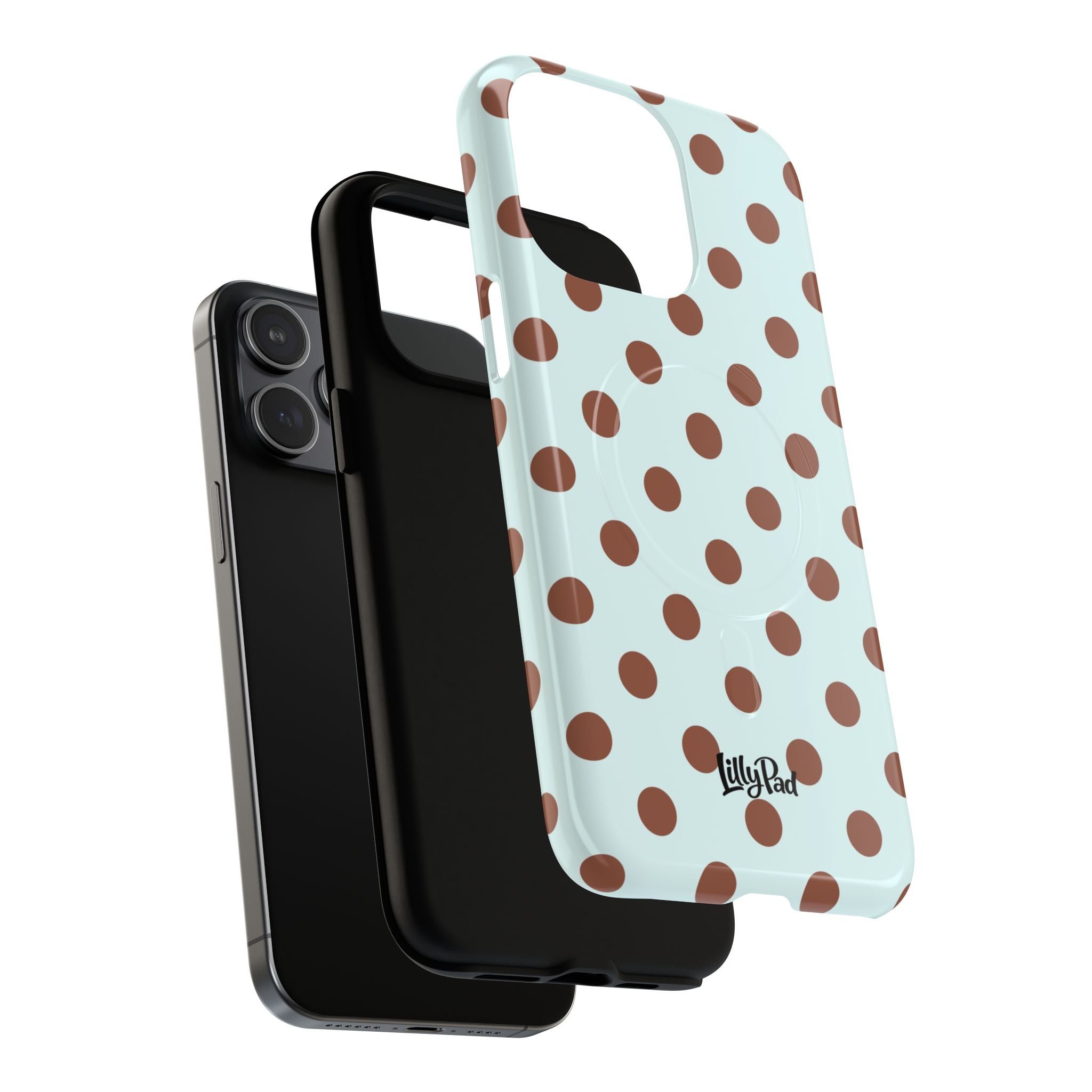 Brown Polka Dot on Mint Phone Case | Tough Magnetic Case