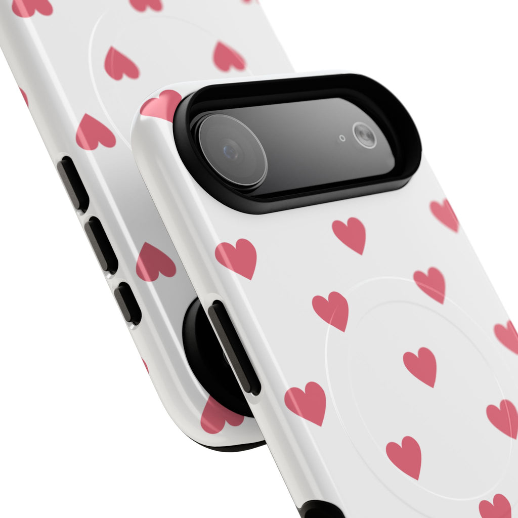 Pink Heart Pattern Phone Case | Magnetic Tough Case