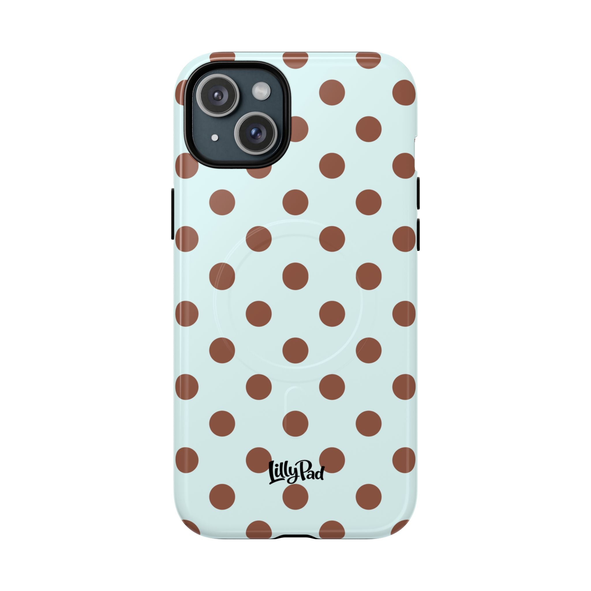 Brown Polka Dot on Mint Phone Case | Tough Magnetic Case