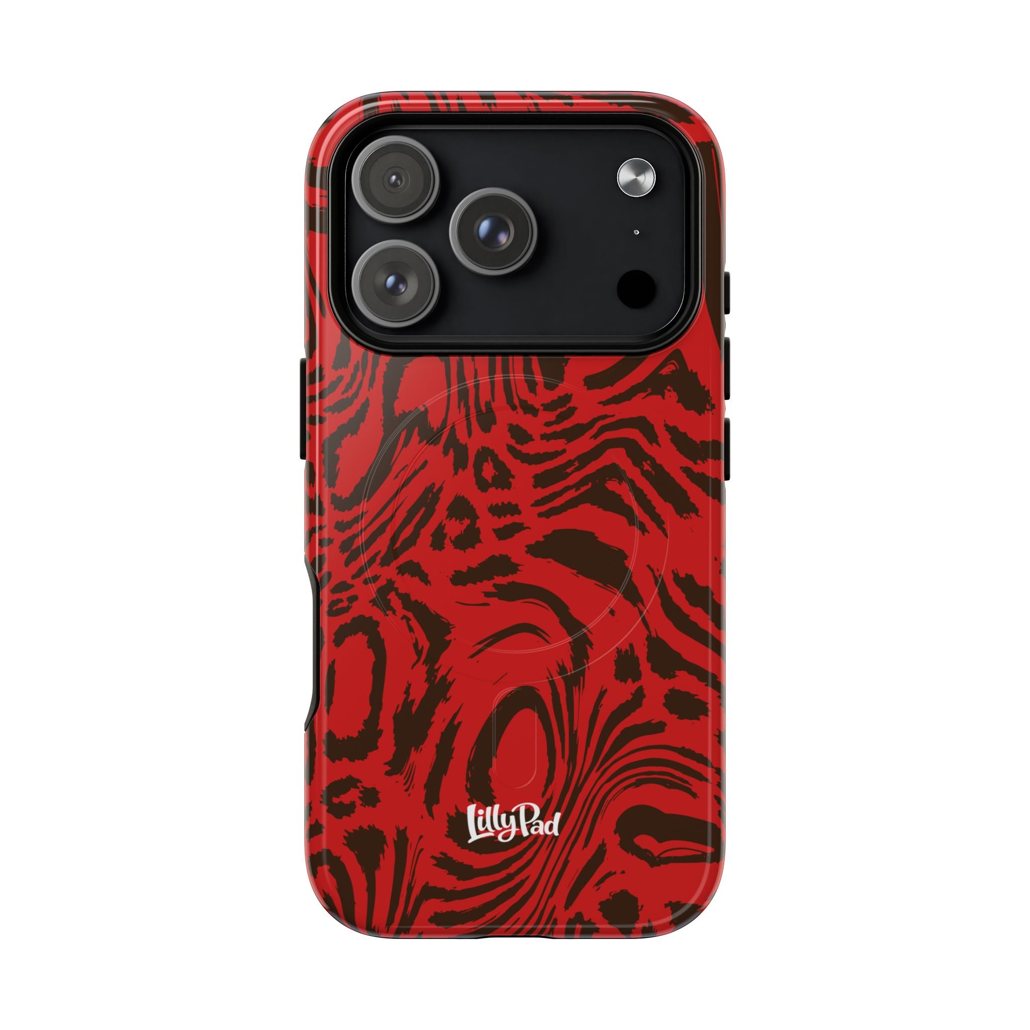 Red Black Swirl Pattern Phone Case | Tough Magnetic Case