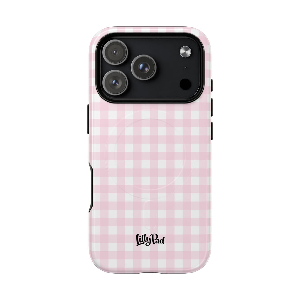Pink Gingham Plaid Phone Case | Tough Magnetic Case