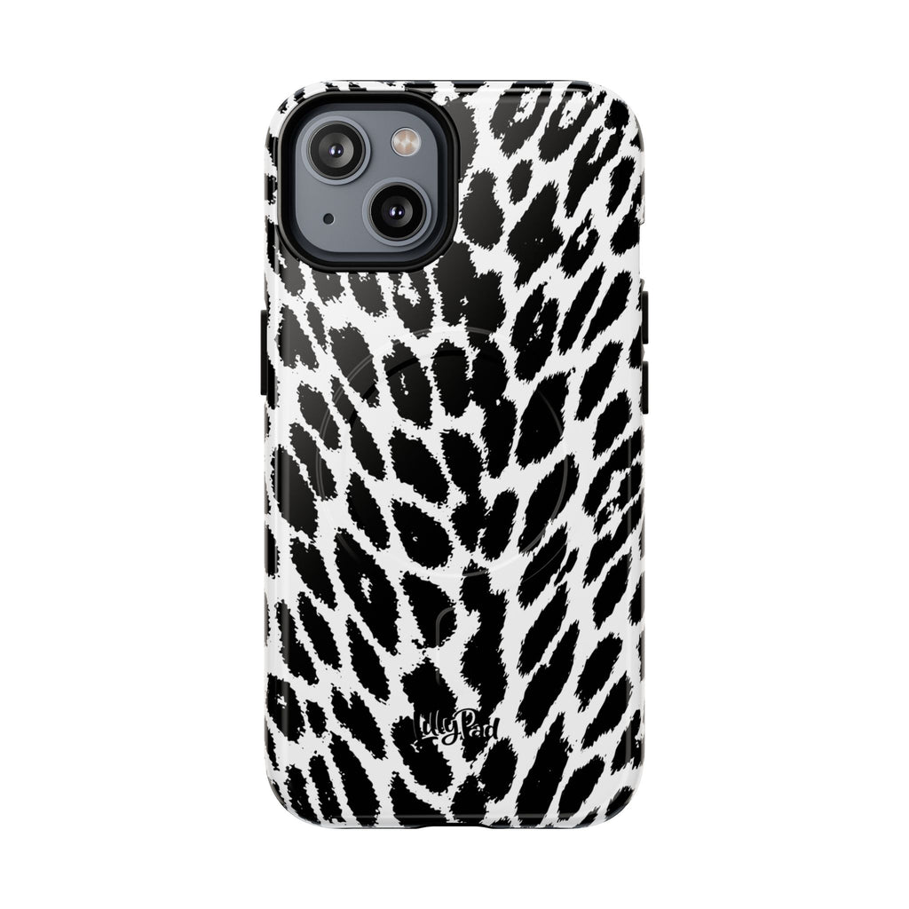 Black White Leopard Print Phone Case | Tough Magnetic Case