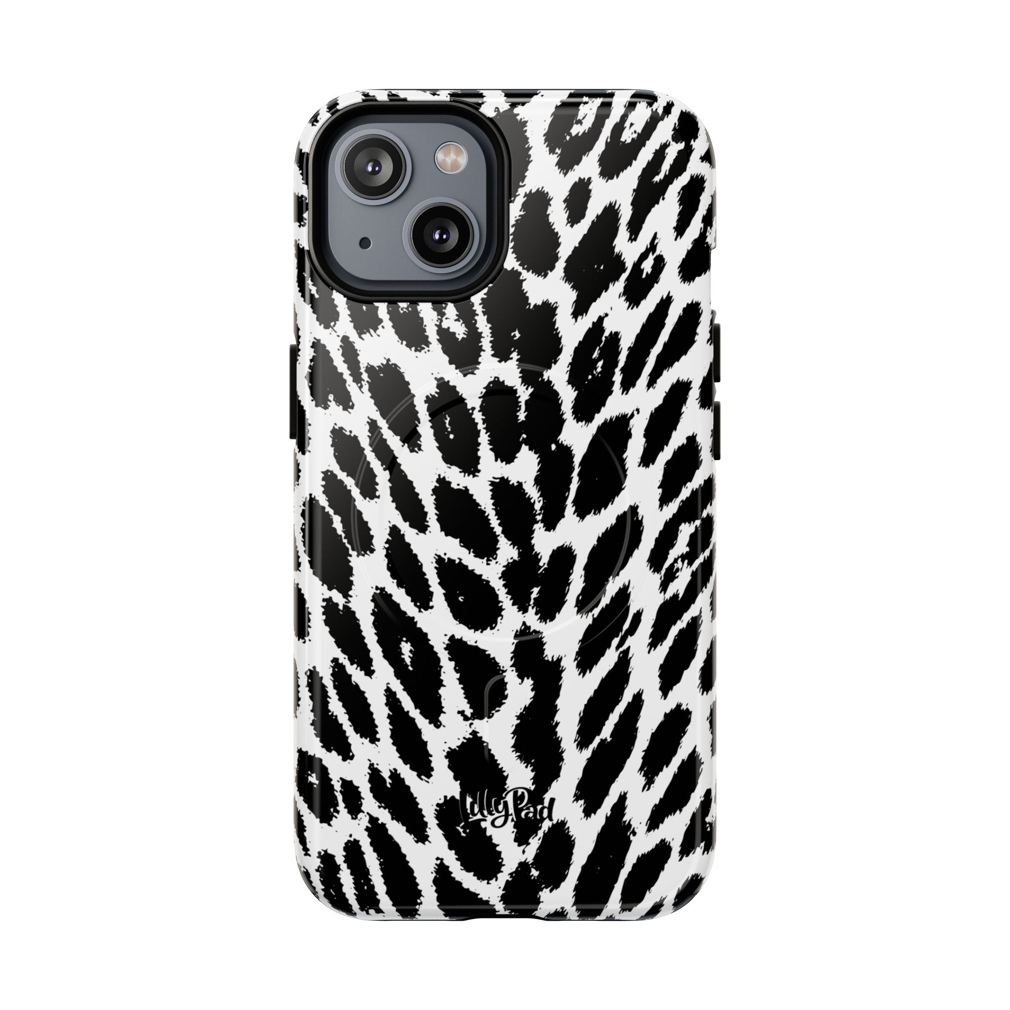 Black White Leopard Print Phone Case | Tough Magnetic Case