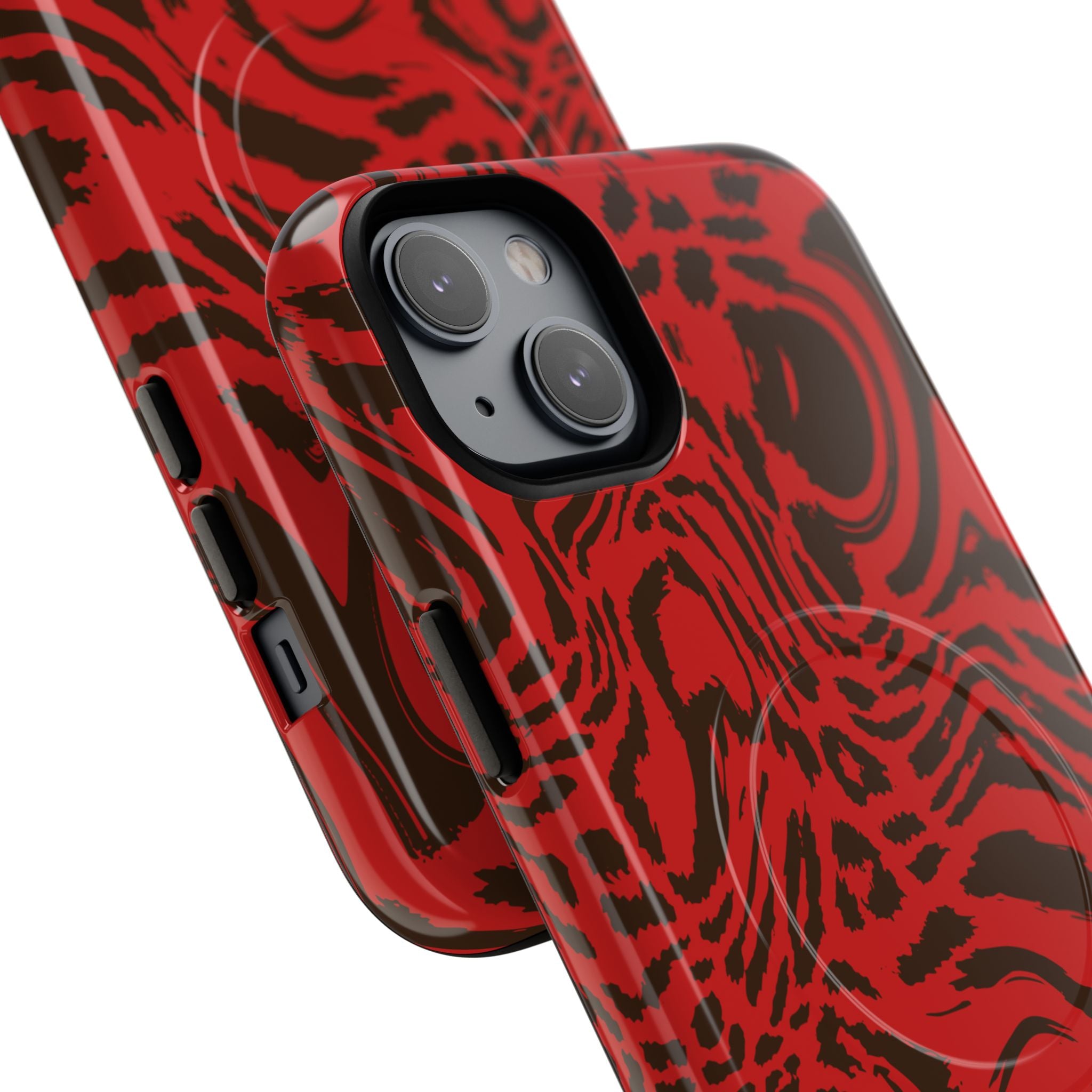Red Black Swirl Pattern Phone Case | Tough Magnetic Case