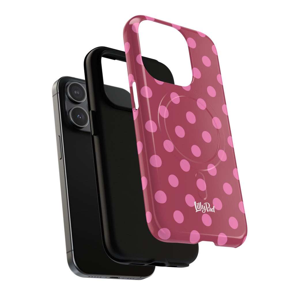 Pink Polka Dot Magnetic Phone Case | Tough Case
