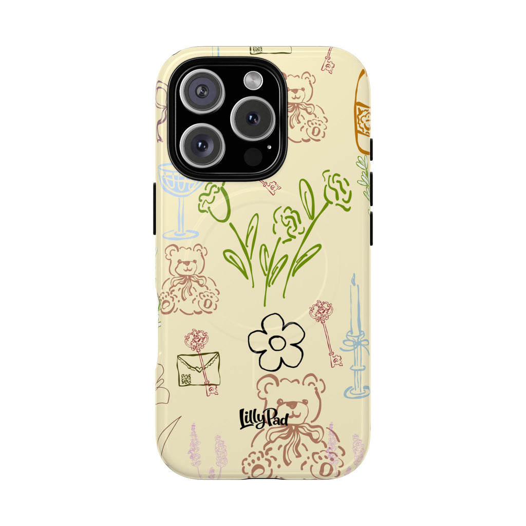 Flower Doodle Pattern Phone Case | Tough Magnetic Case