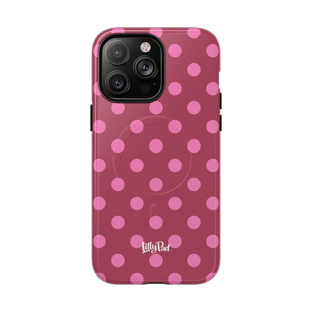 Pink Polka Dot Magnetic Phone Case | Tough Case