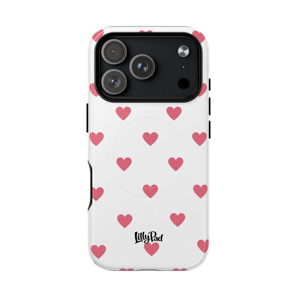 Pink Heart Pattern Phone Case | Magnetic Tough Case