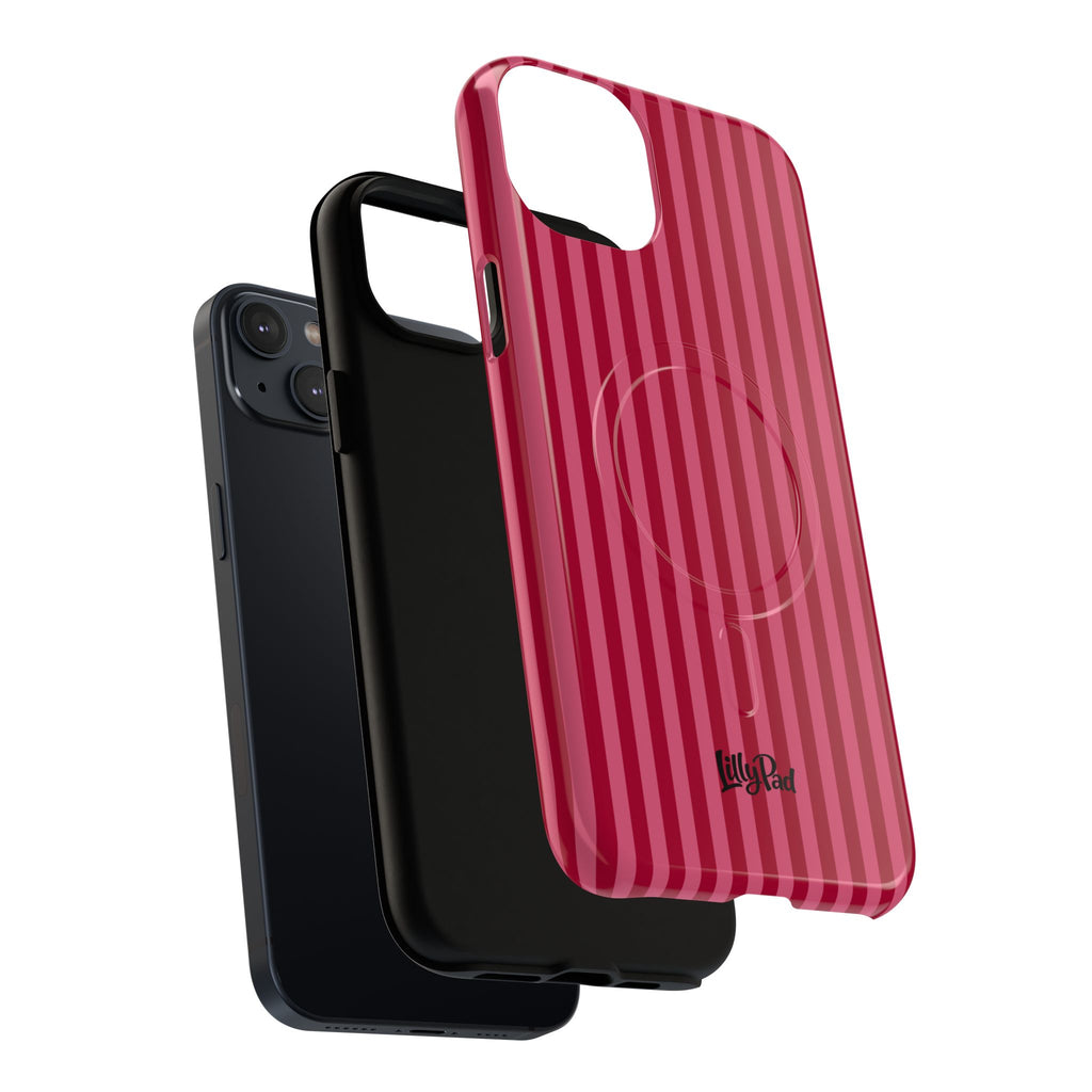 Red Vertical Stripe Phone Case | Tough Magnetic Case