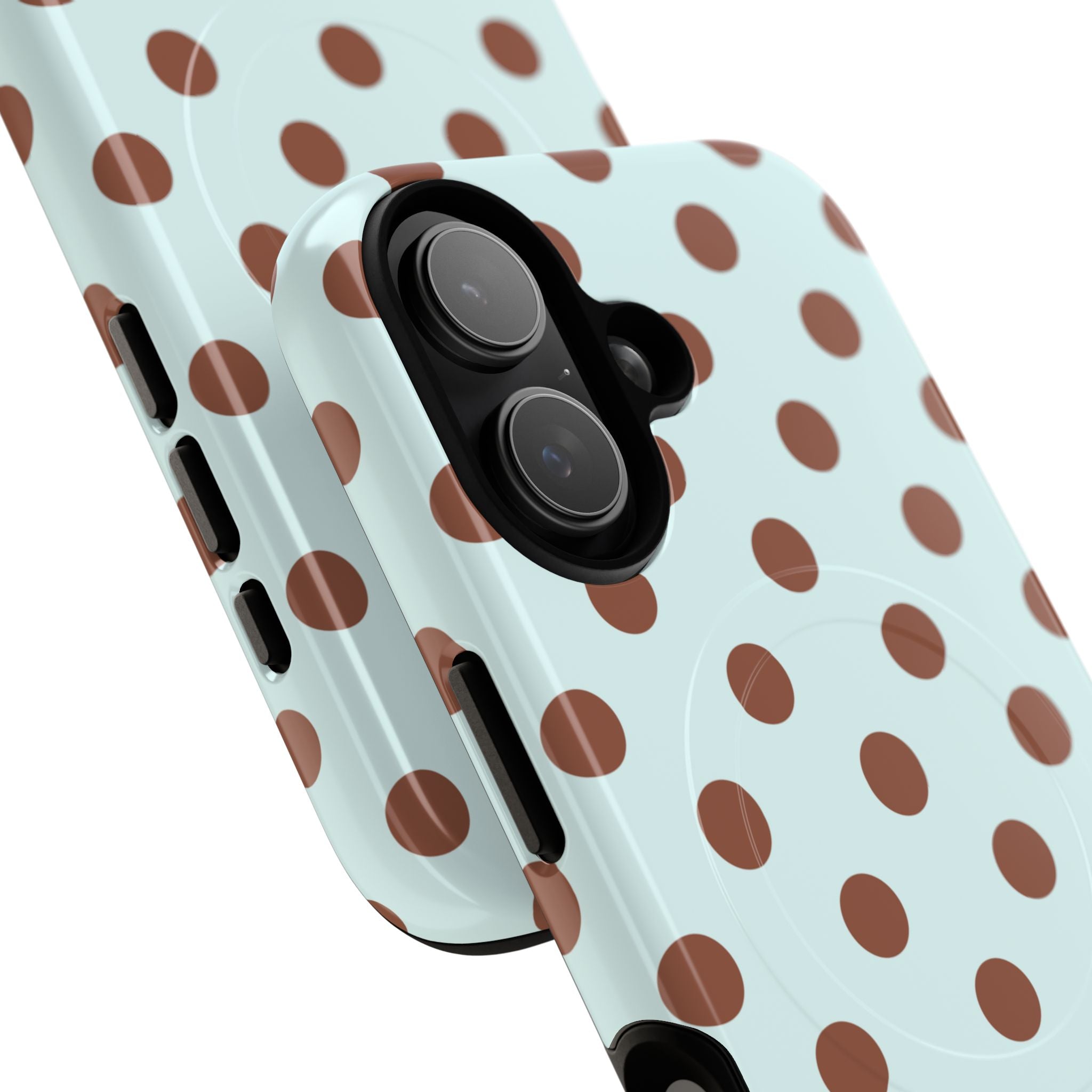 Brown Polka Dot on Mint Phone Case | Tough Magnetic Case
