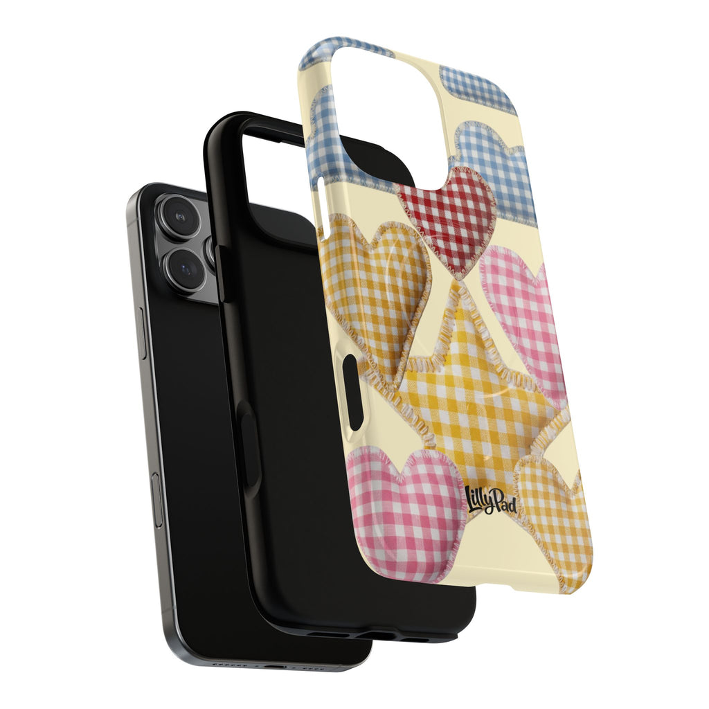 Gingham Heart Pattern Phone Case | Tough Magnetic Case