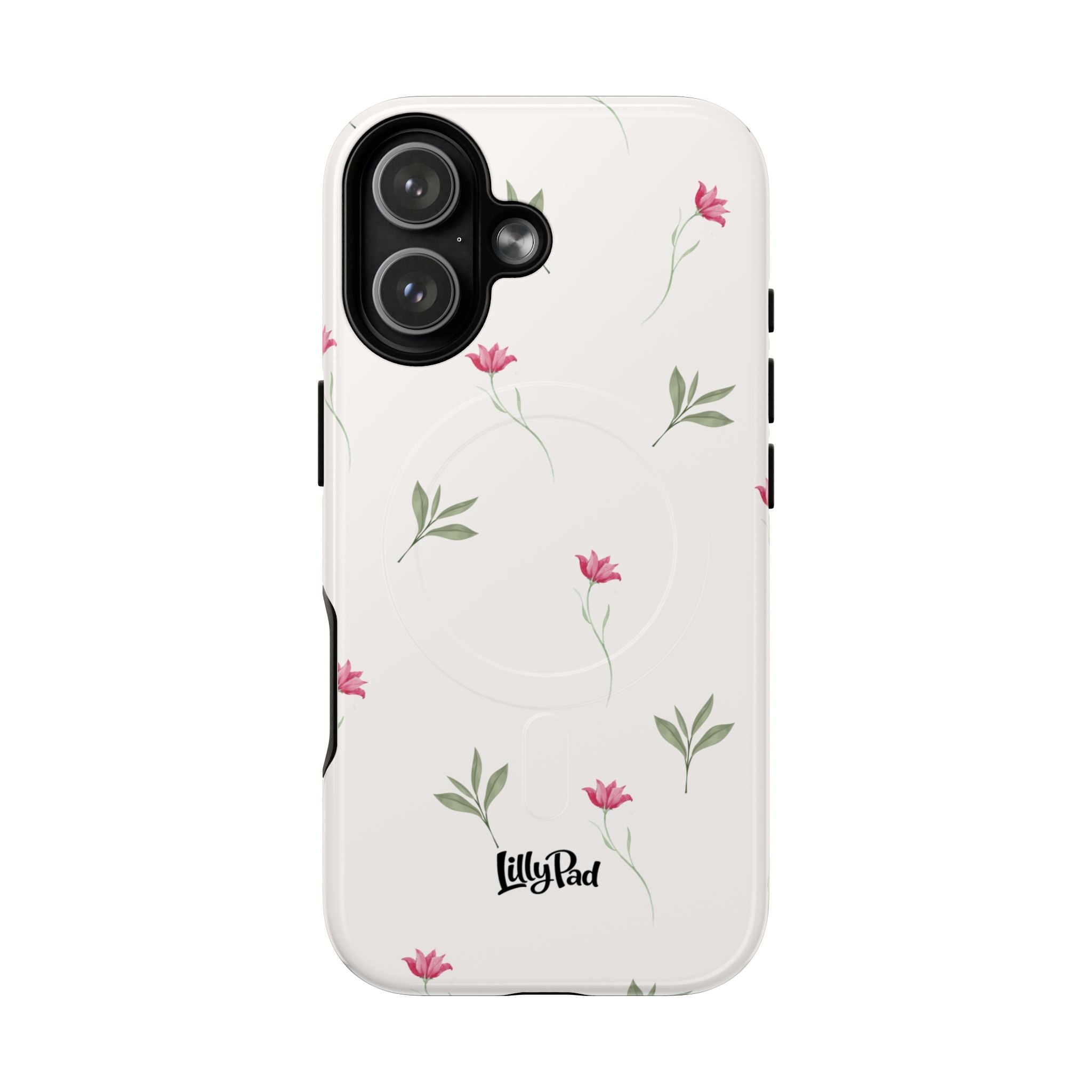 Minimal Pink Wildflowers Phone Case | Magnetic Case
