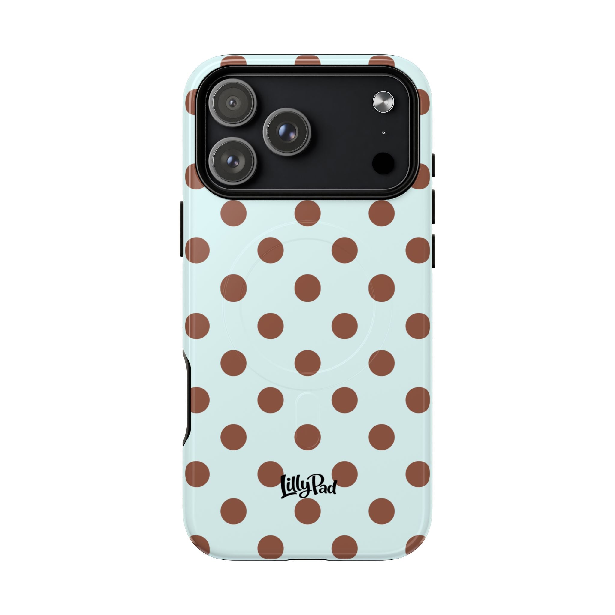 Brown Polka Dot on Mint Phone Case | Tough Magnetic Case